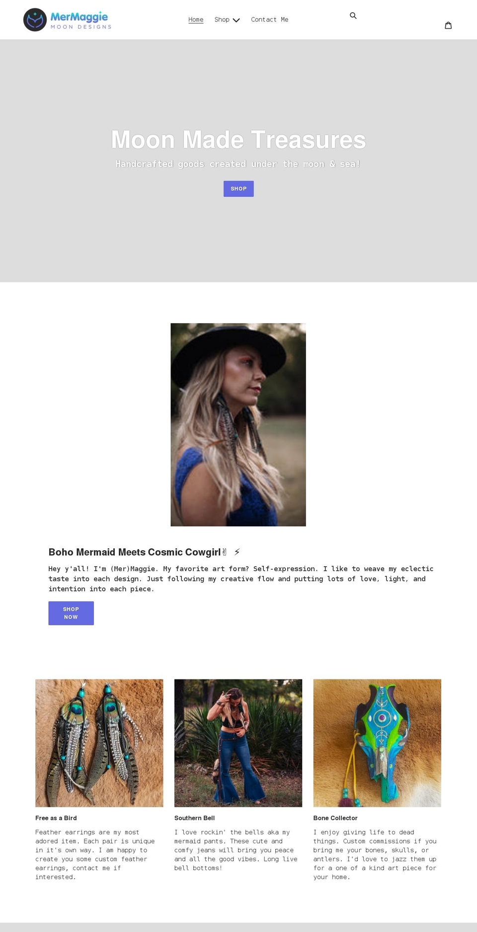 mermaggie.com shopify website screenshot