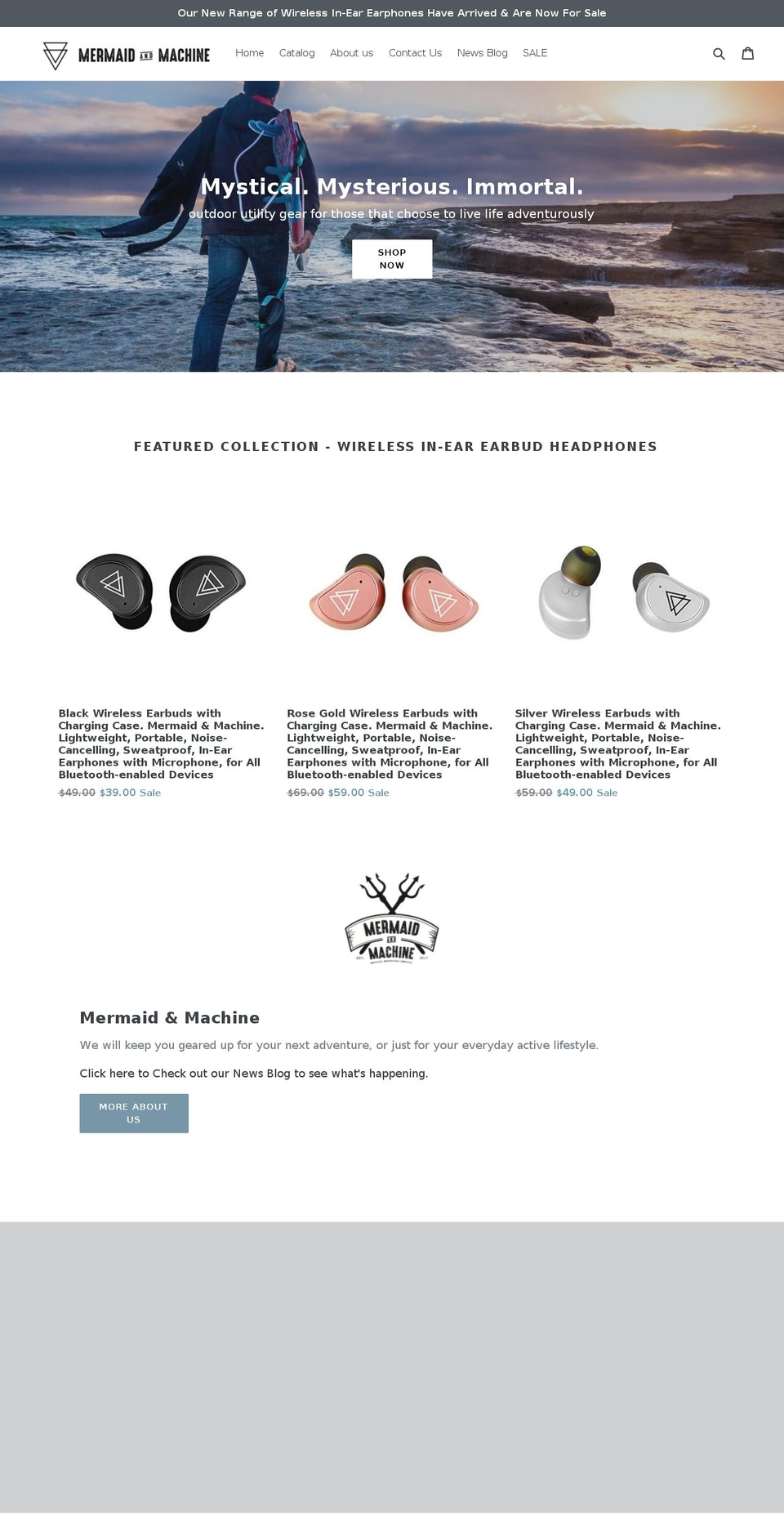 mermaidandmachine.com shopify website screenshot