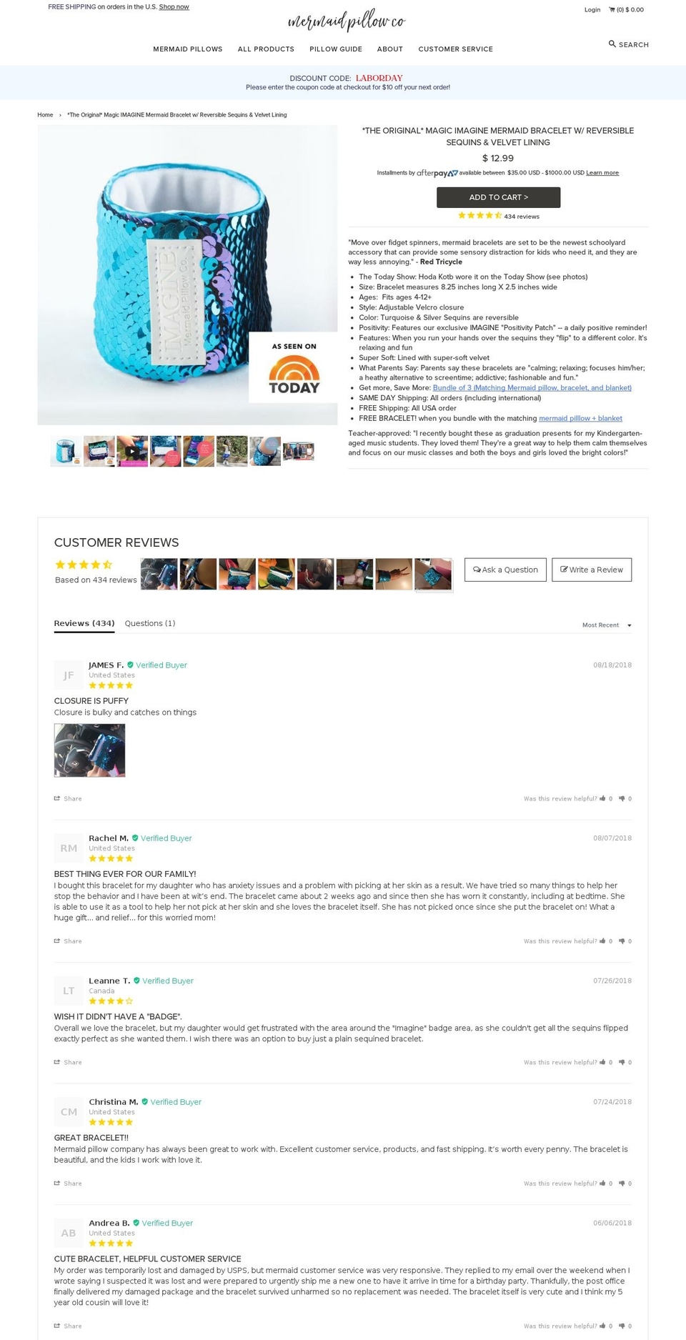 mermaidbracelets.com — Shopify storefront screenshot
