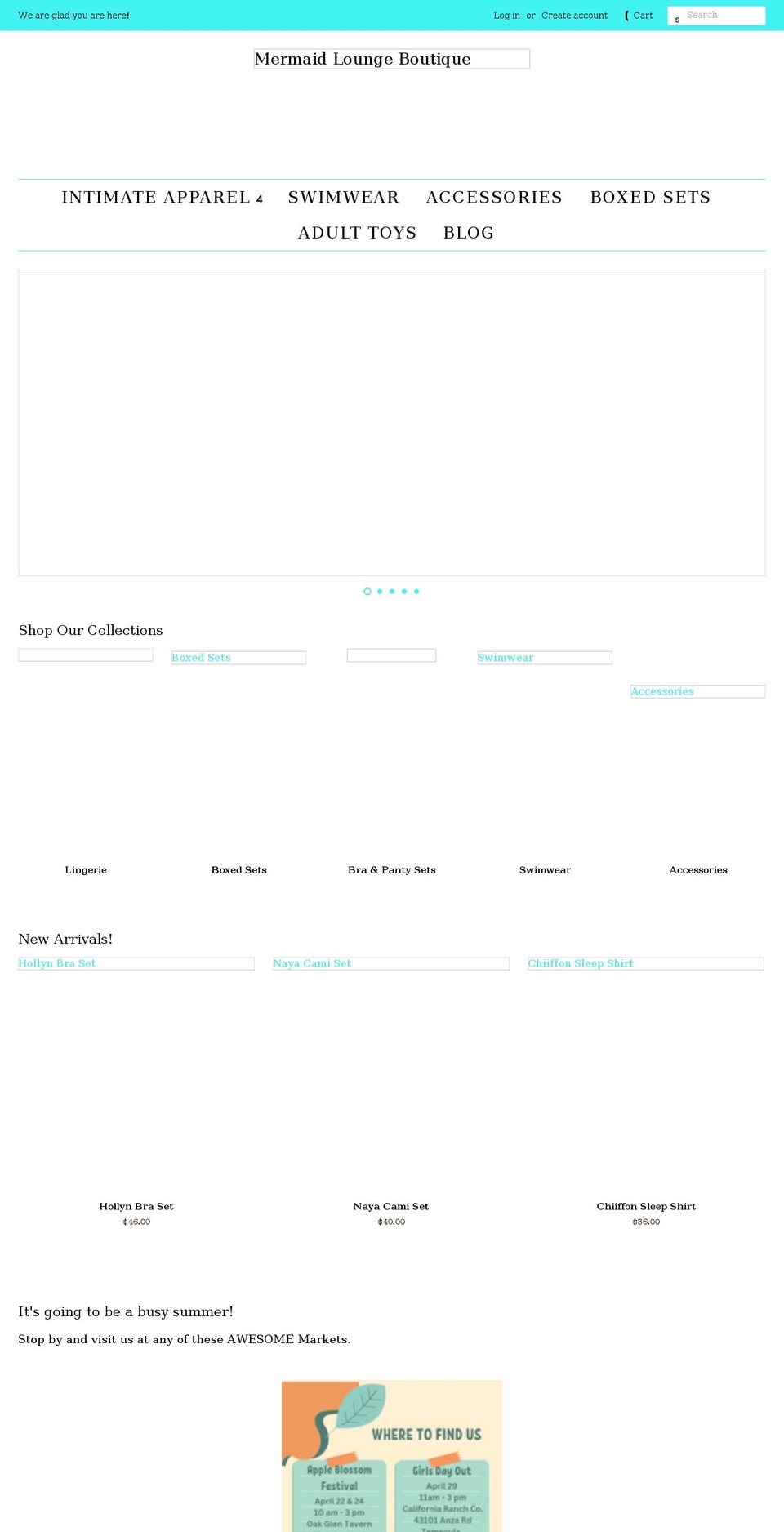 mermaidloungeboutique.com shopify website screenshot