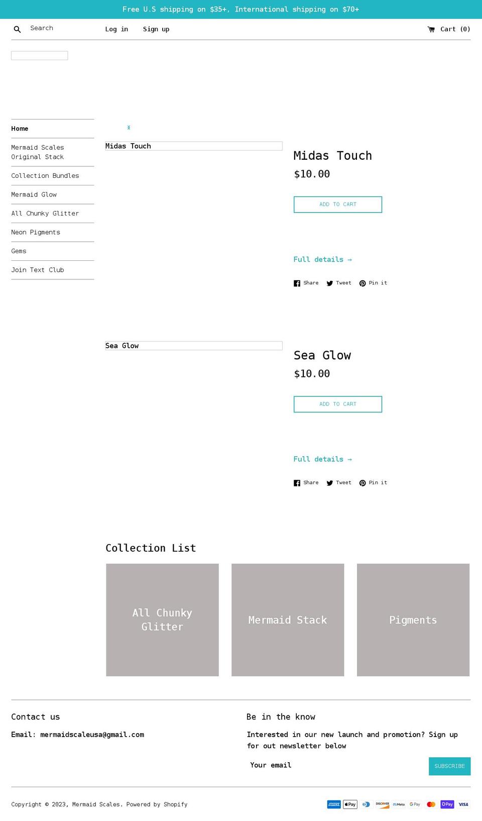 mermaidscalesusa.com — Shopify storefront screenshot