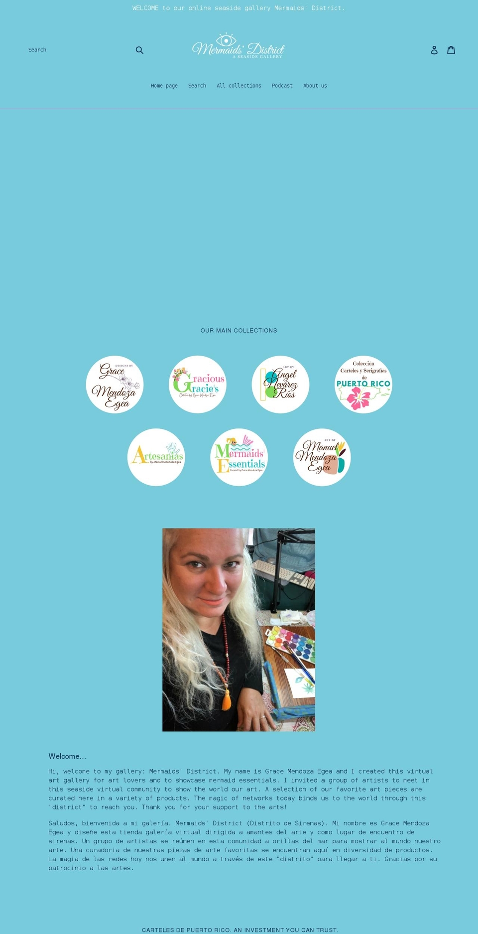 mermaidsdistrict.com shopify website screenshot