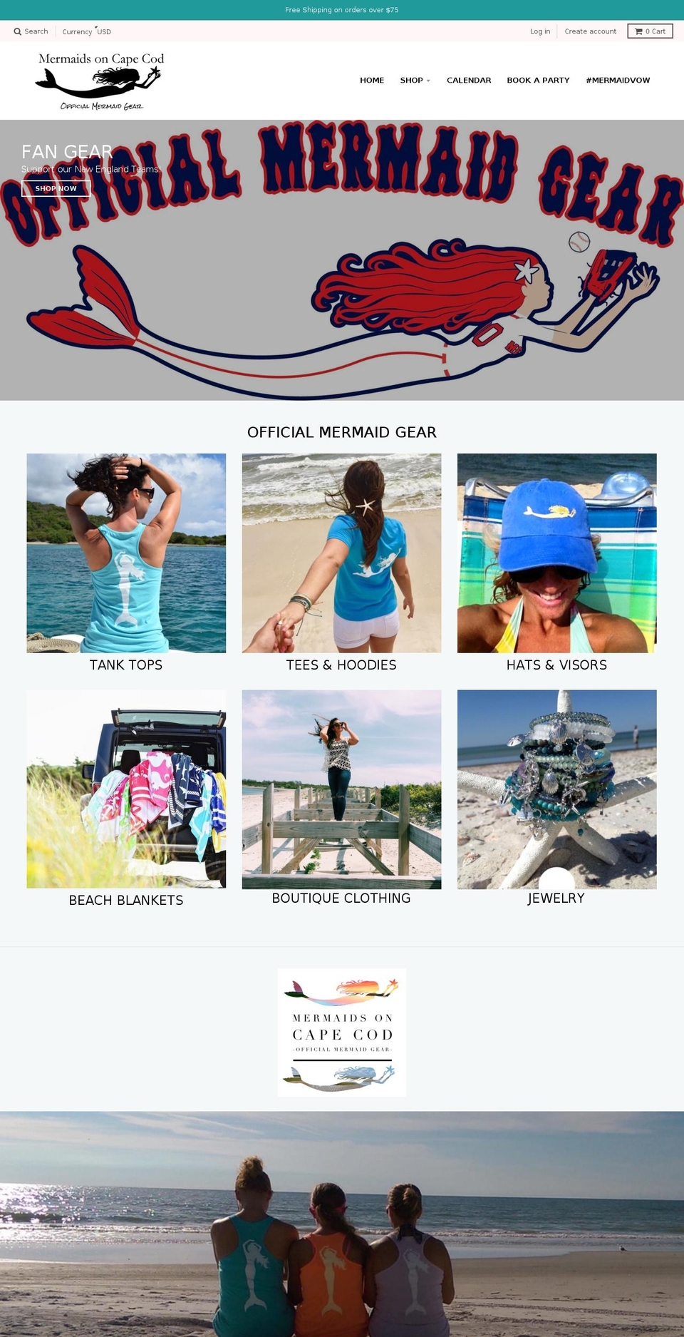 mermaidsoncapecod.com shopify website screenshot