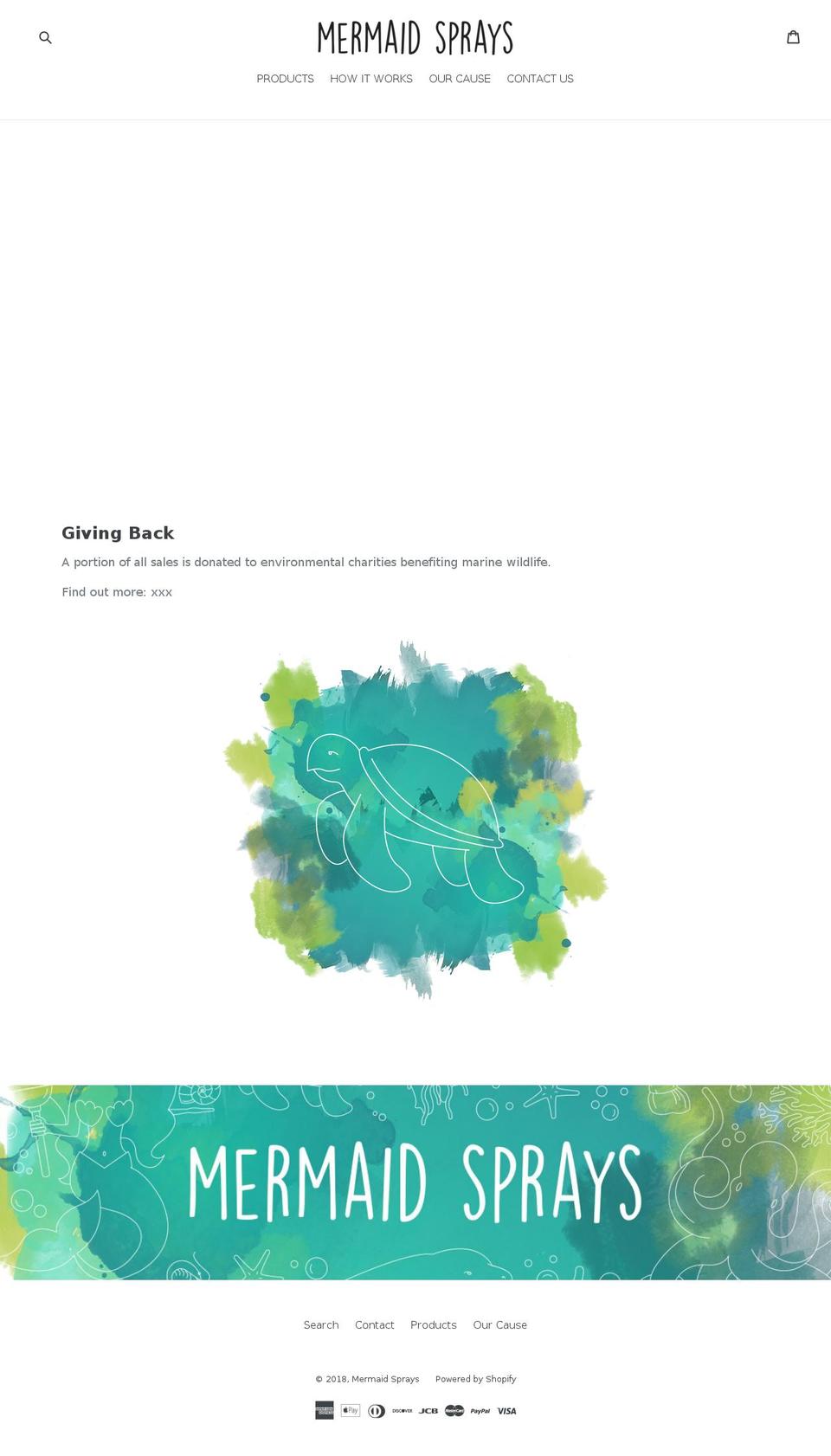mermaidspray.com shopify website screenshot