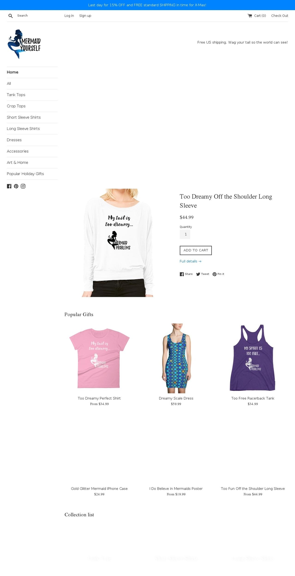 mermaidyourself.com — Shopify storefront screenshot