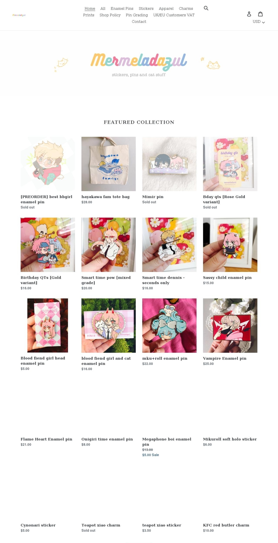 mermeladazul.com shopify website screenshot