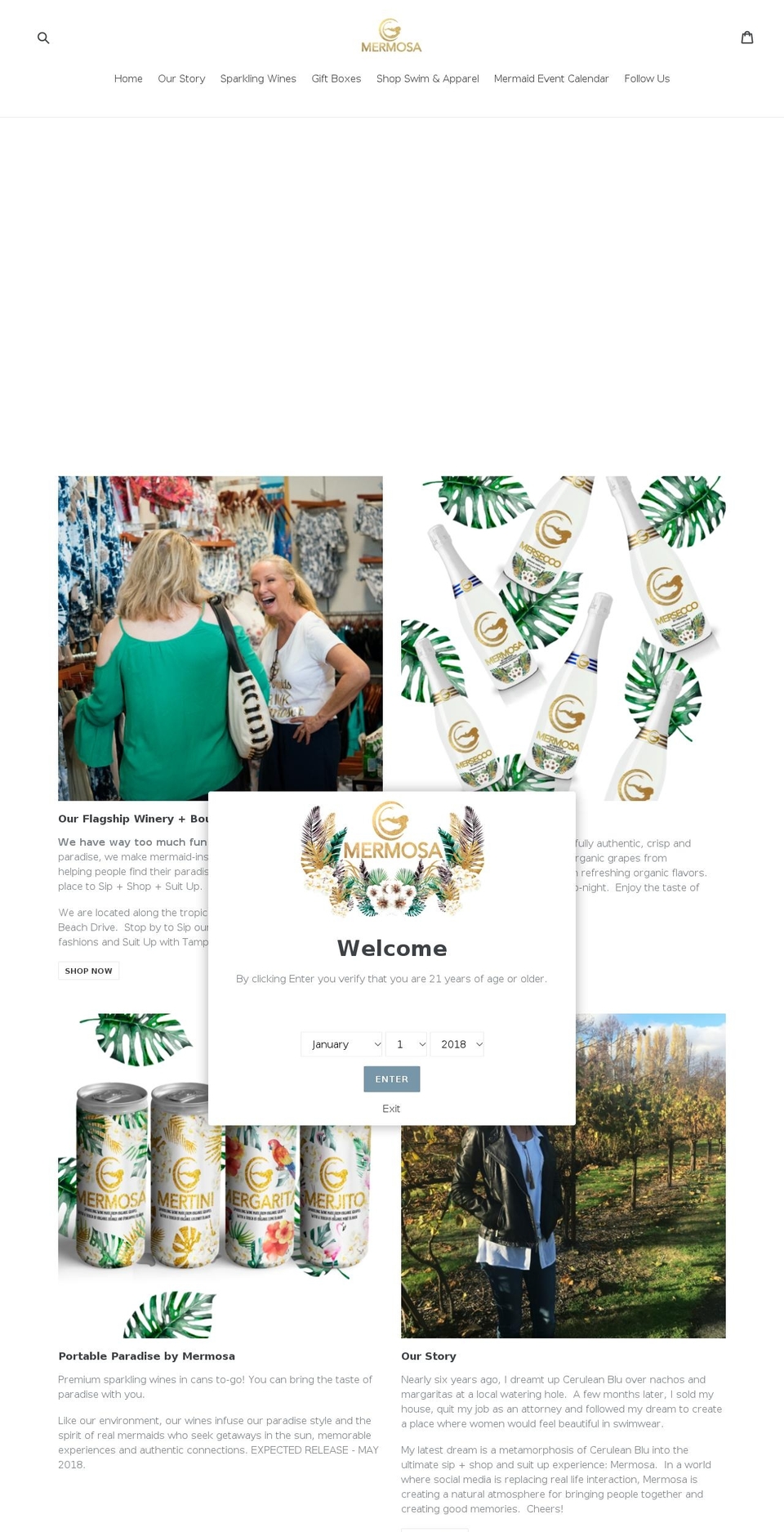 mermosa.com shopify website screenshot