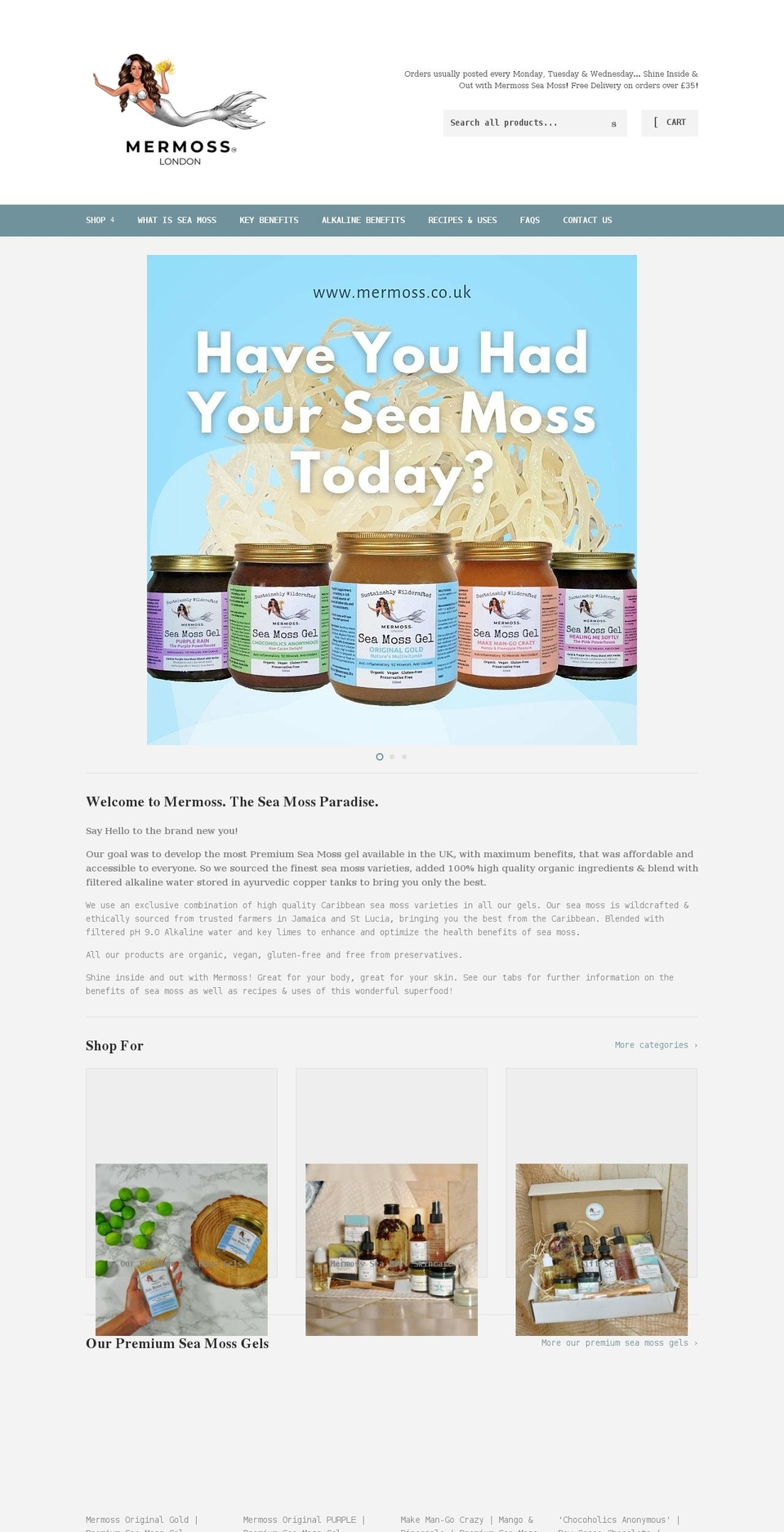 mermoss.co.uk shopify website screenshot