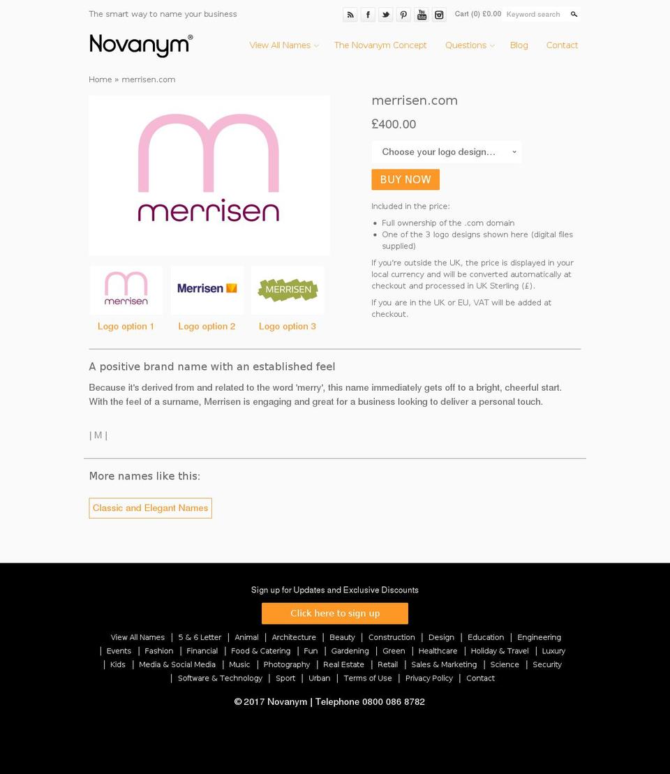 merrisen.com shopify website screenshot