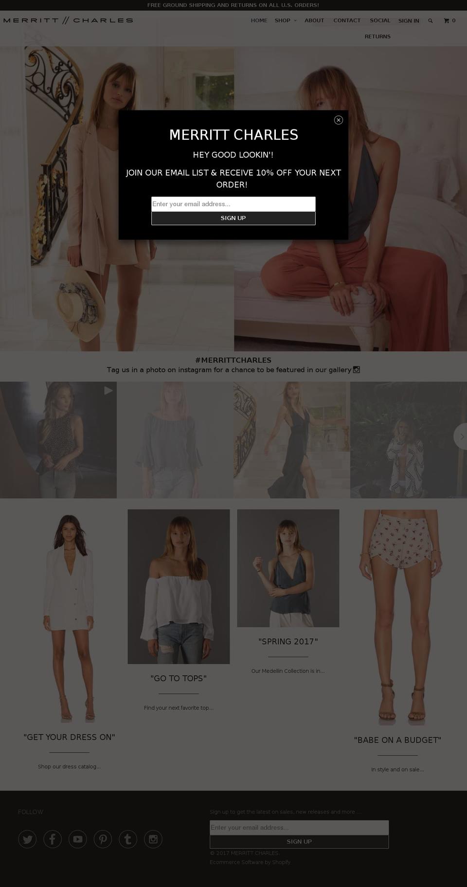 merrittcharles.com shopify website screenshot