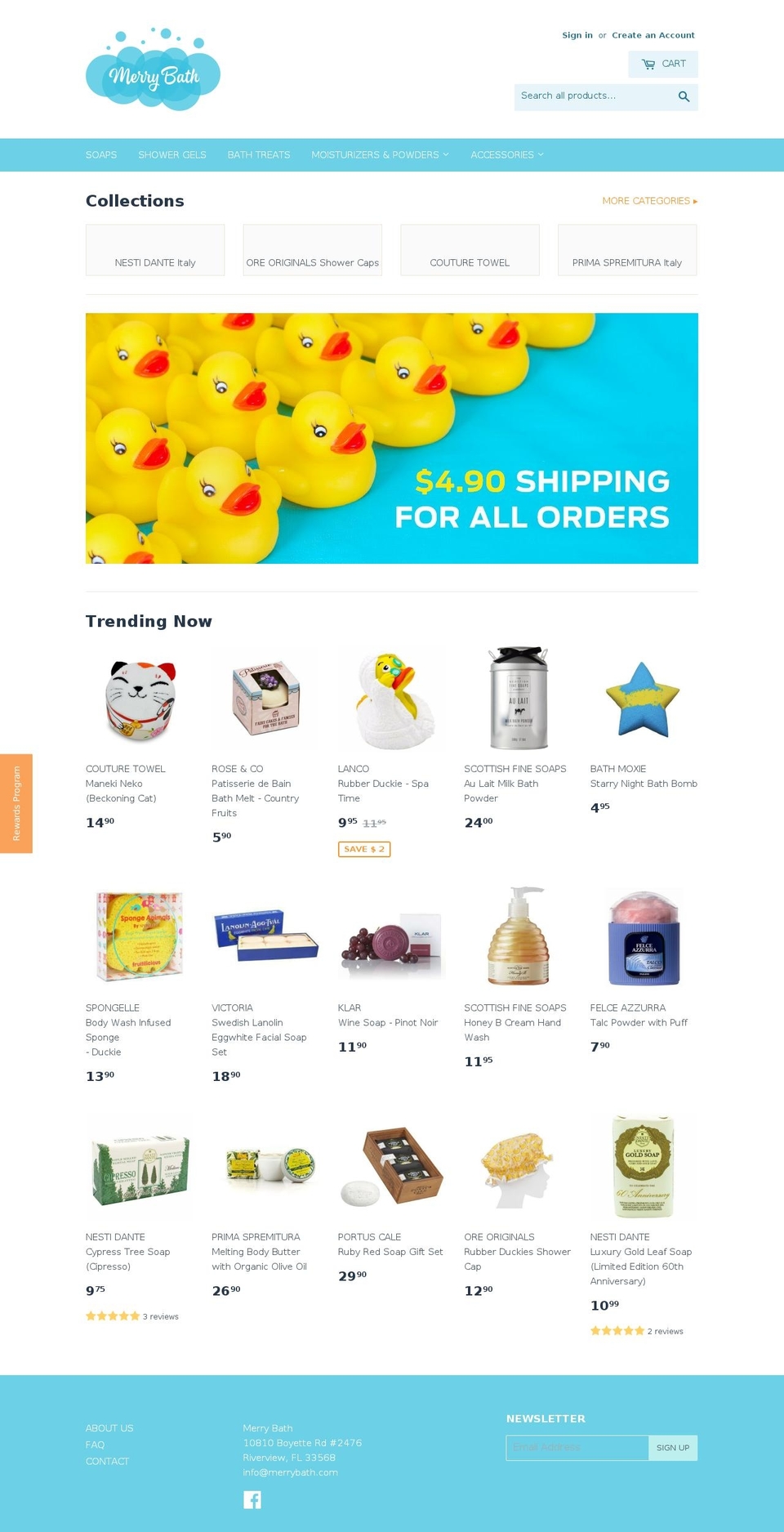 Focal Shopify theme site example merry-bath.myshopify.com