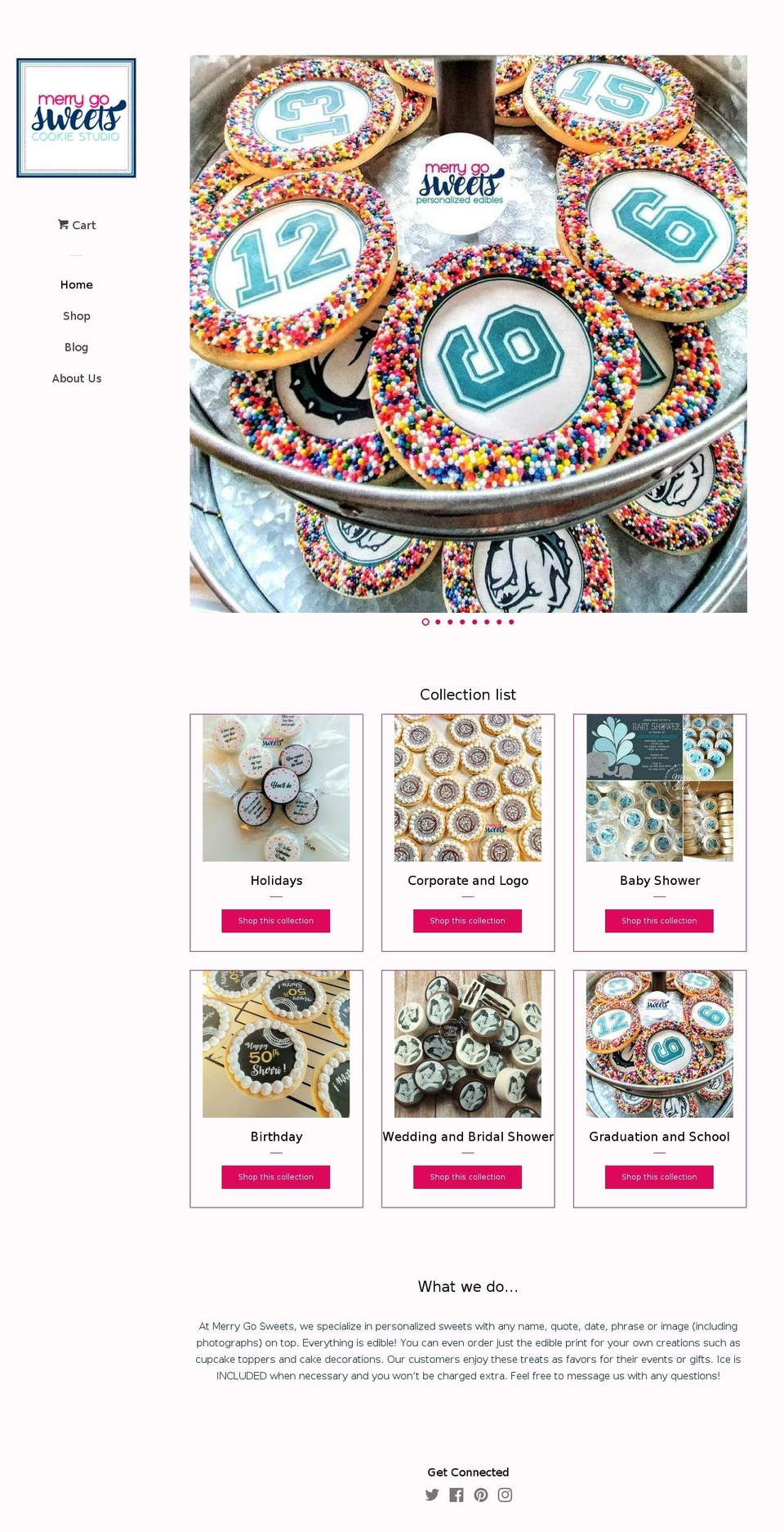 merrygosweets.com shopify website screenshot