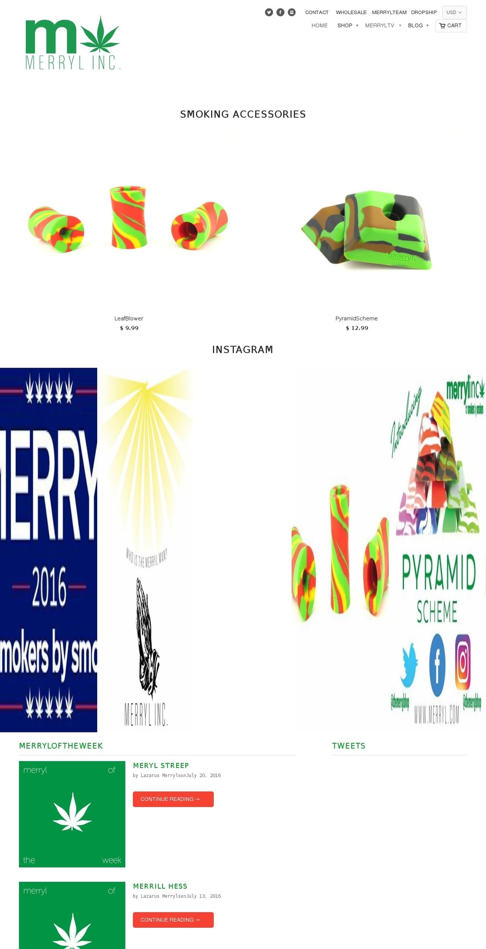 merryl.com shopify website screenshot