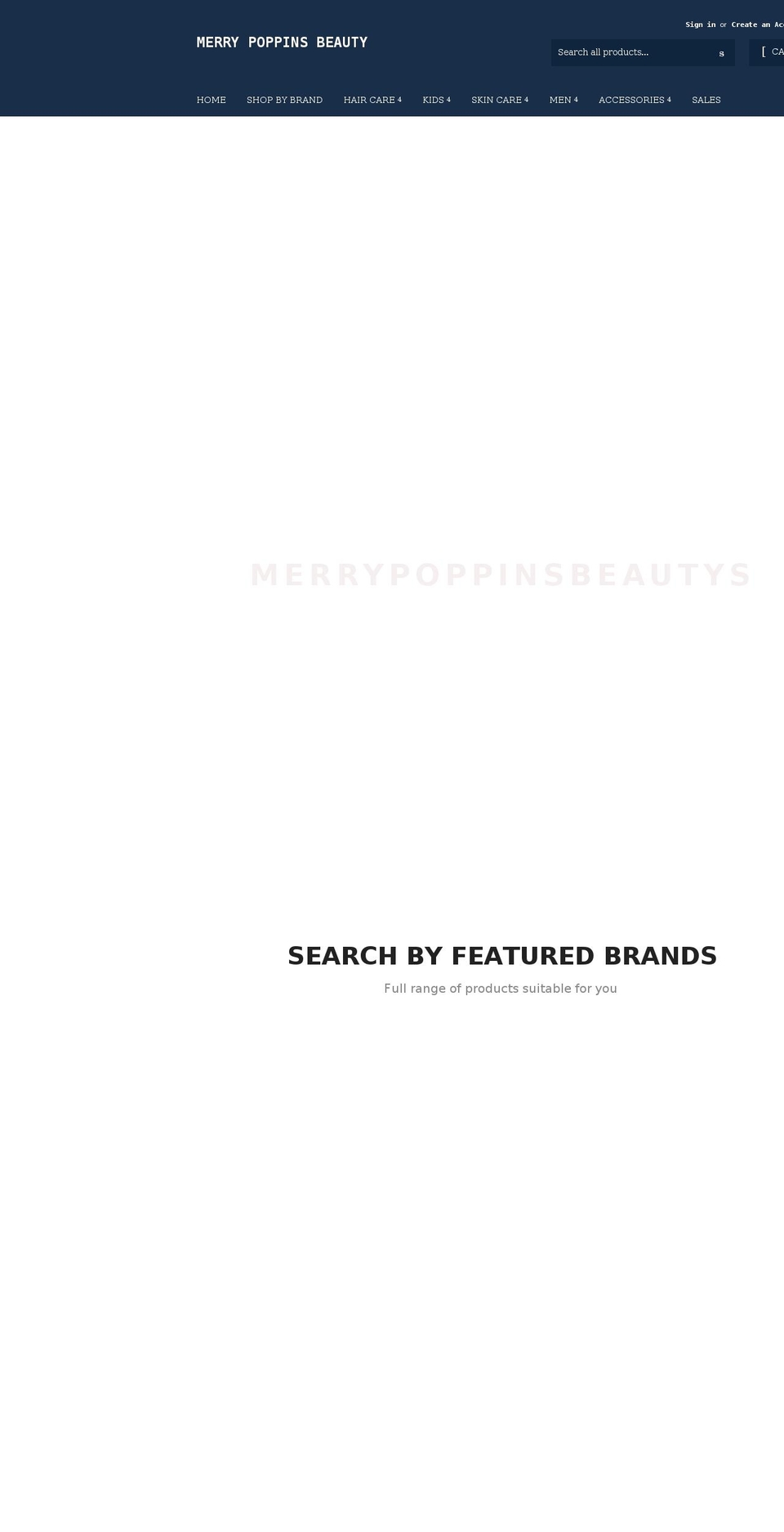 merrypoppinsbeautys.com shopify website screenshot