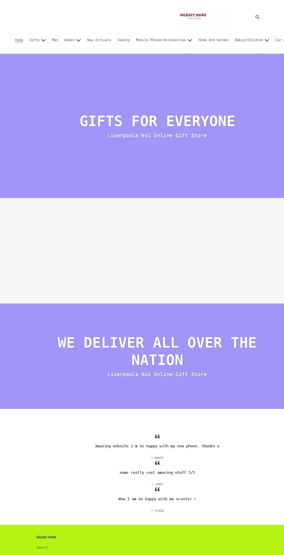 mersey-home.myshopify.com shopify website screenshot