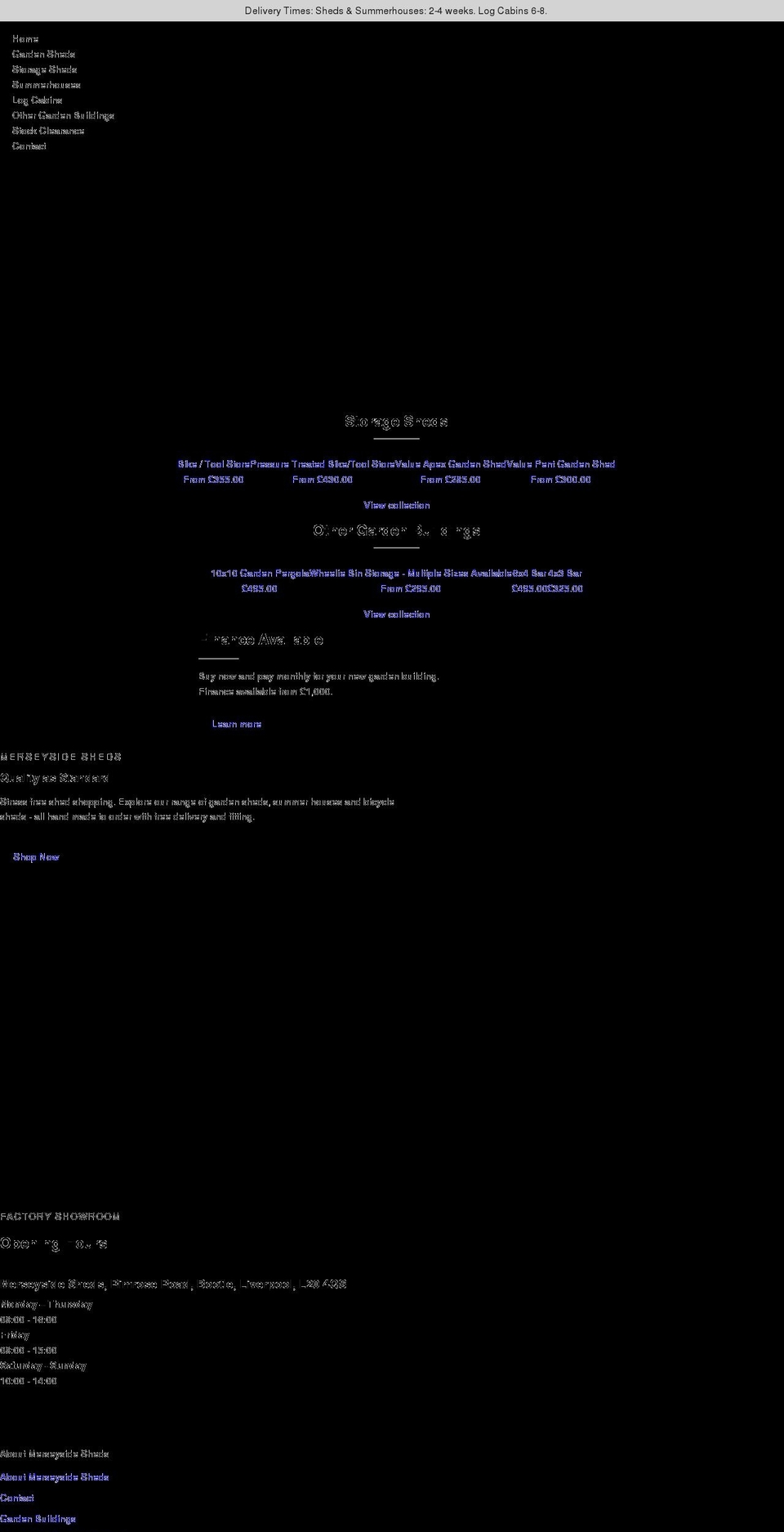merseysidesheds.co.uk shopify website screenshot