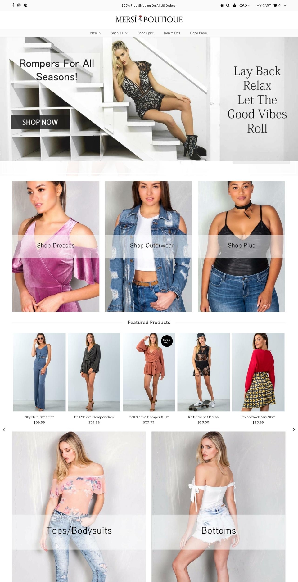mersiboutique.com shopify website screenshot