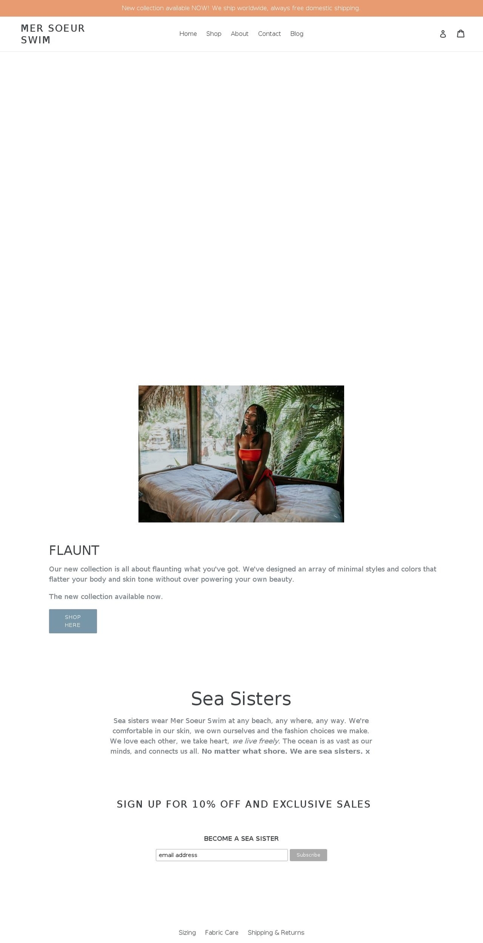 mersoeurswim.com shopify website screenshot