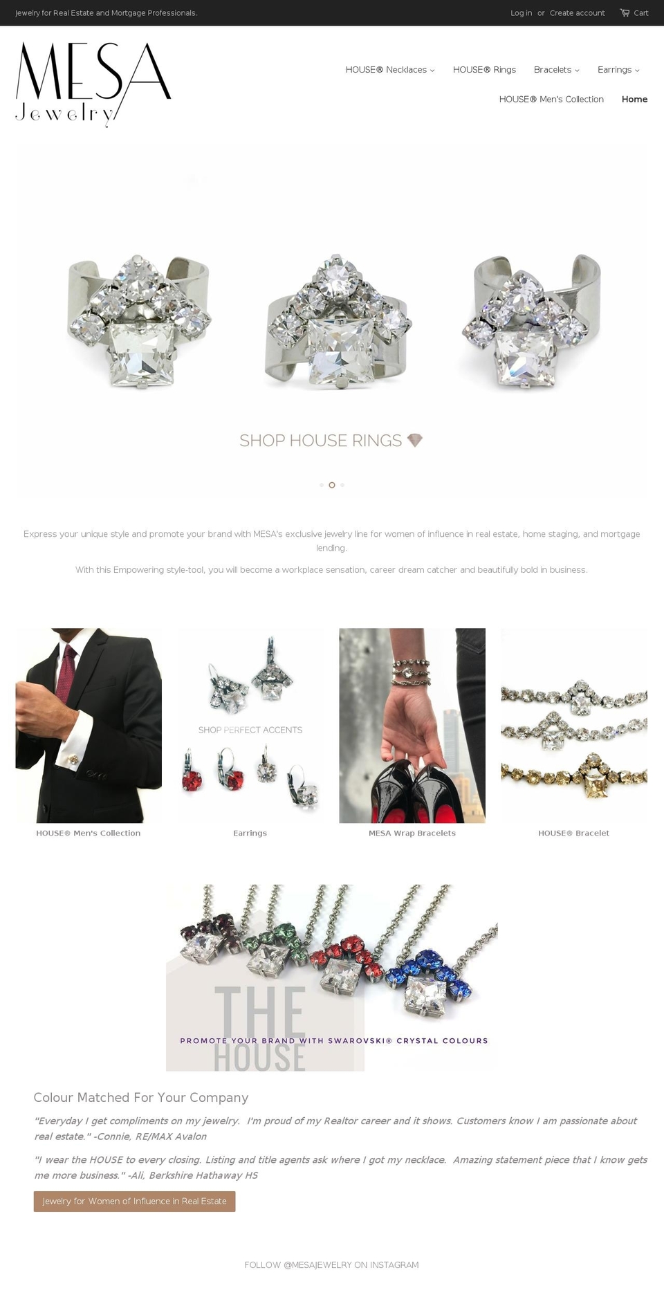 mesa.jewelry shopify website screenshot