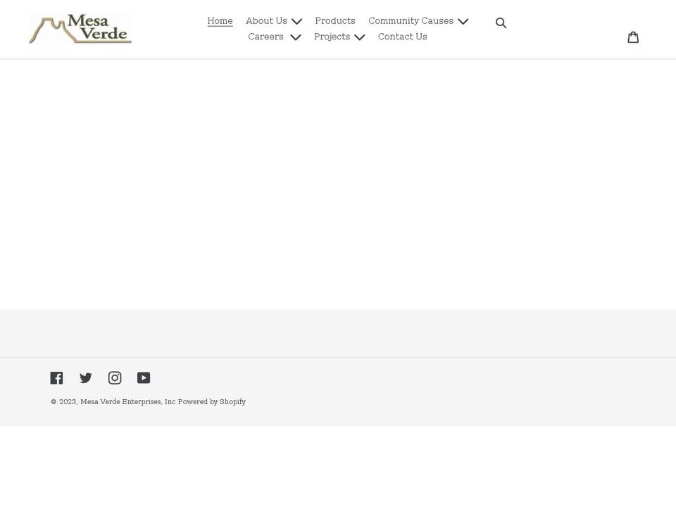 mesaverdeinc.com shopify website screenshot