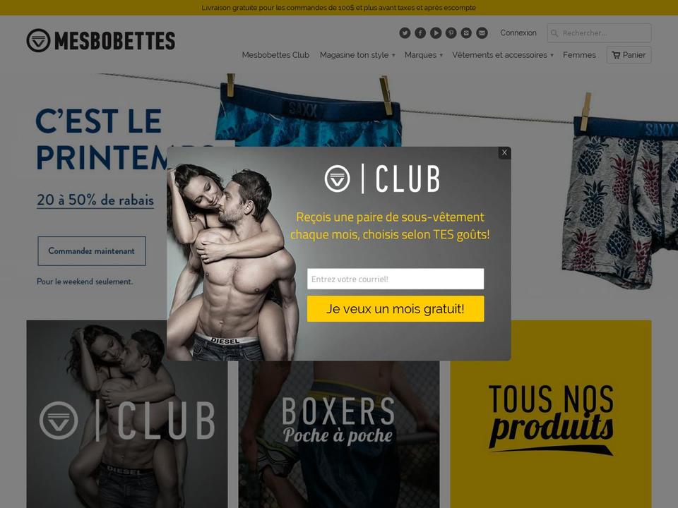 mesbobettes.ca shopify website screenshot