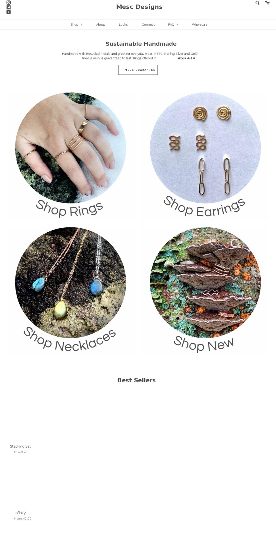 mescdesigns.com shopify website screenshot