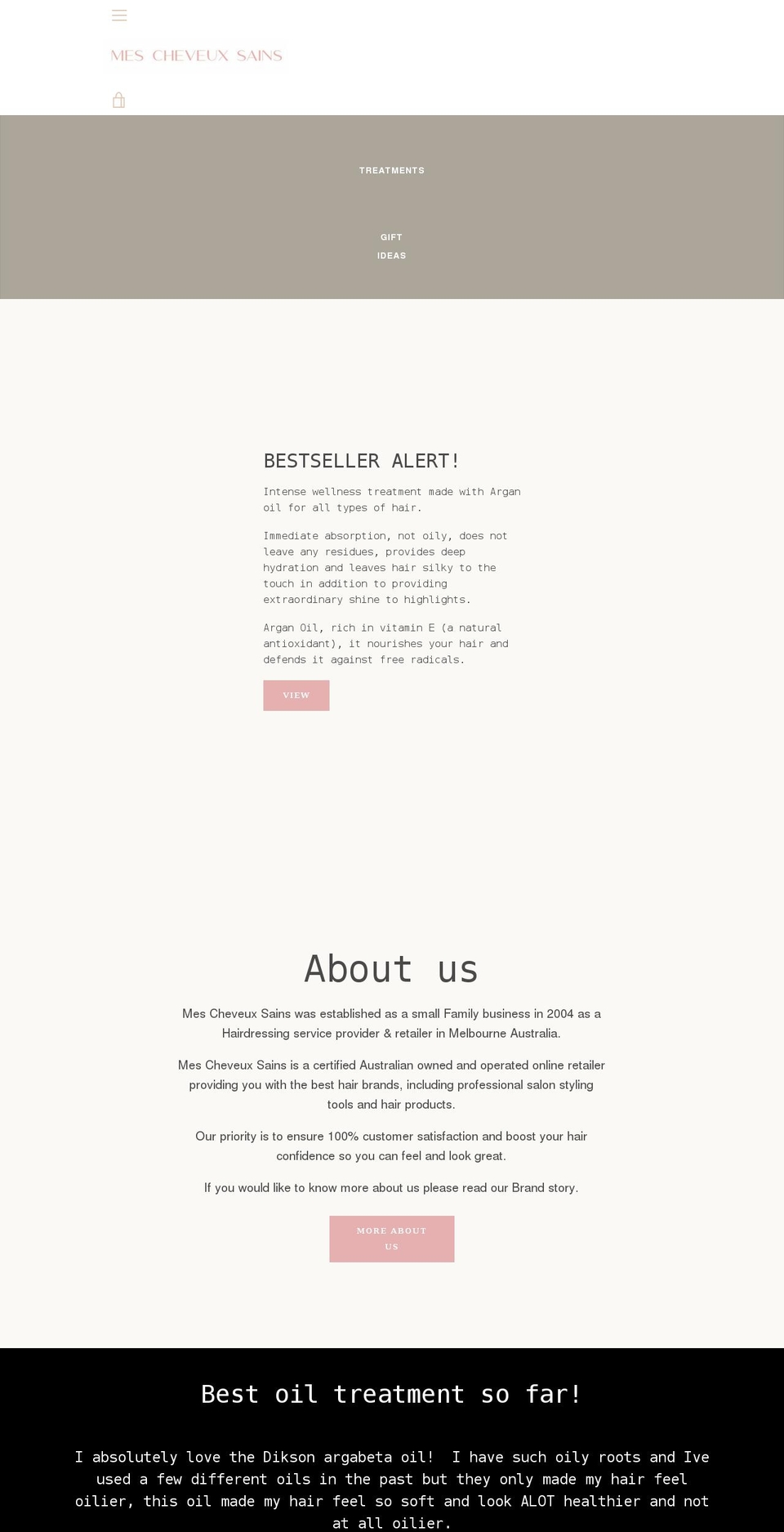 mescheveuxsains.com shopify website screenshot