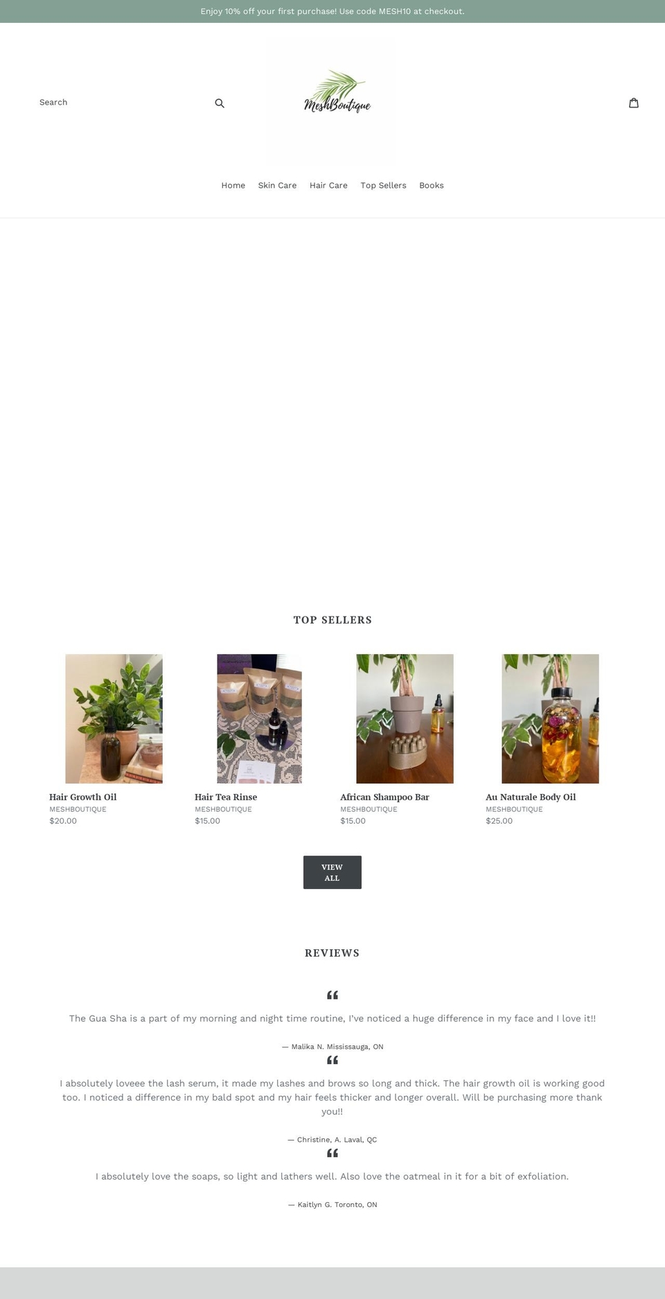 meshboutique.ca shopify website screenshot