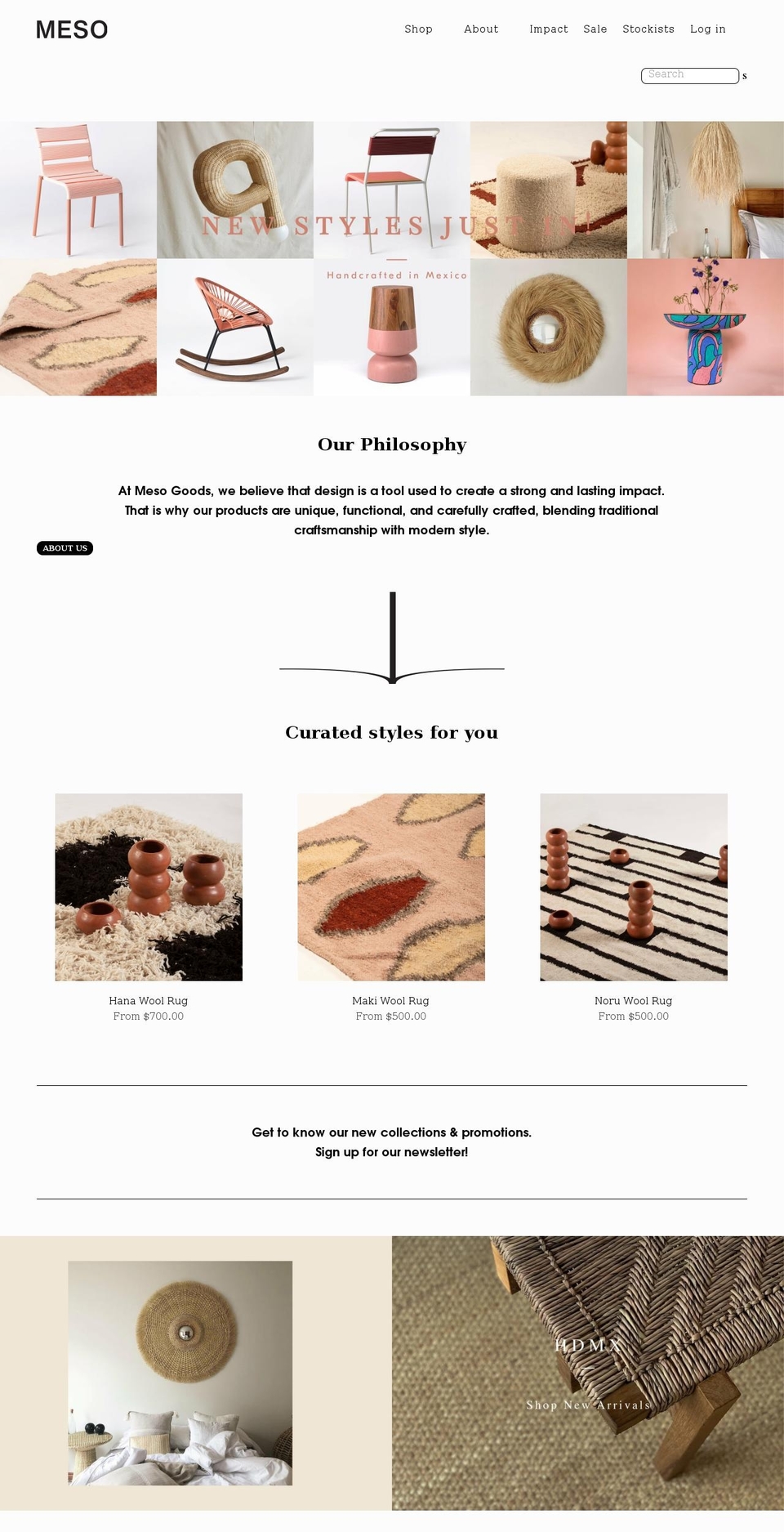 mesogoods.com shopify website screenshot