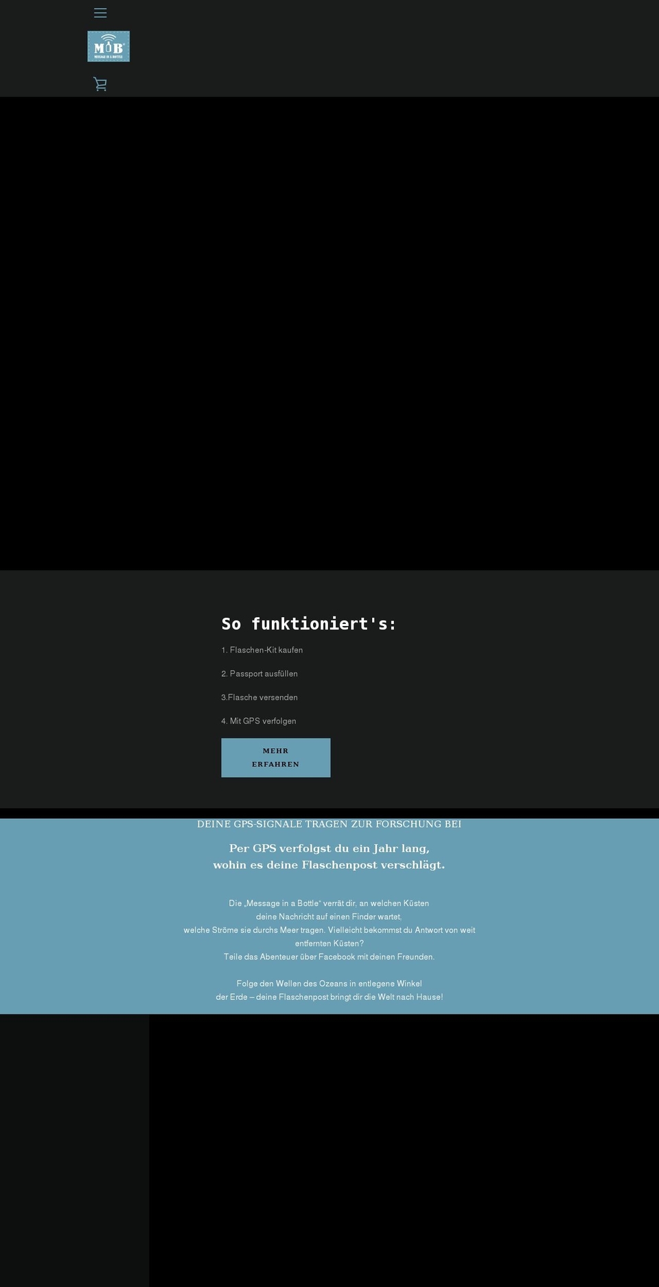 message-in-the-bottle.de shopify website screenshot