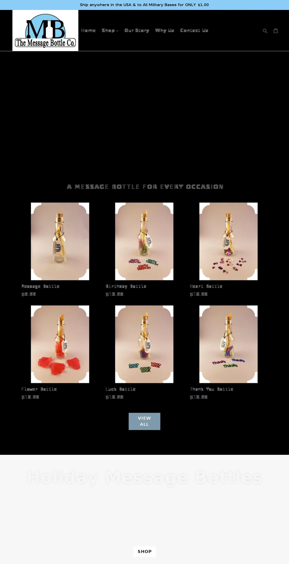 messagebottleco.com shopify website screenshot