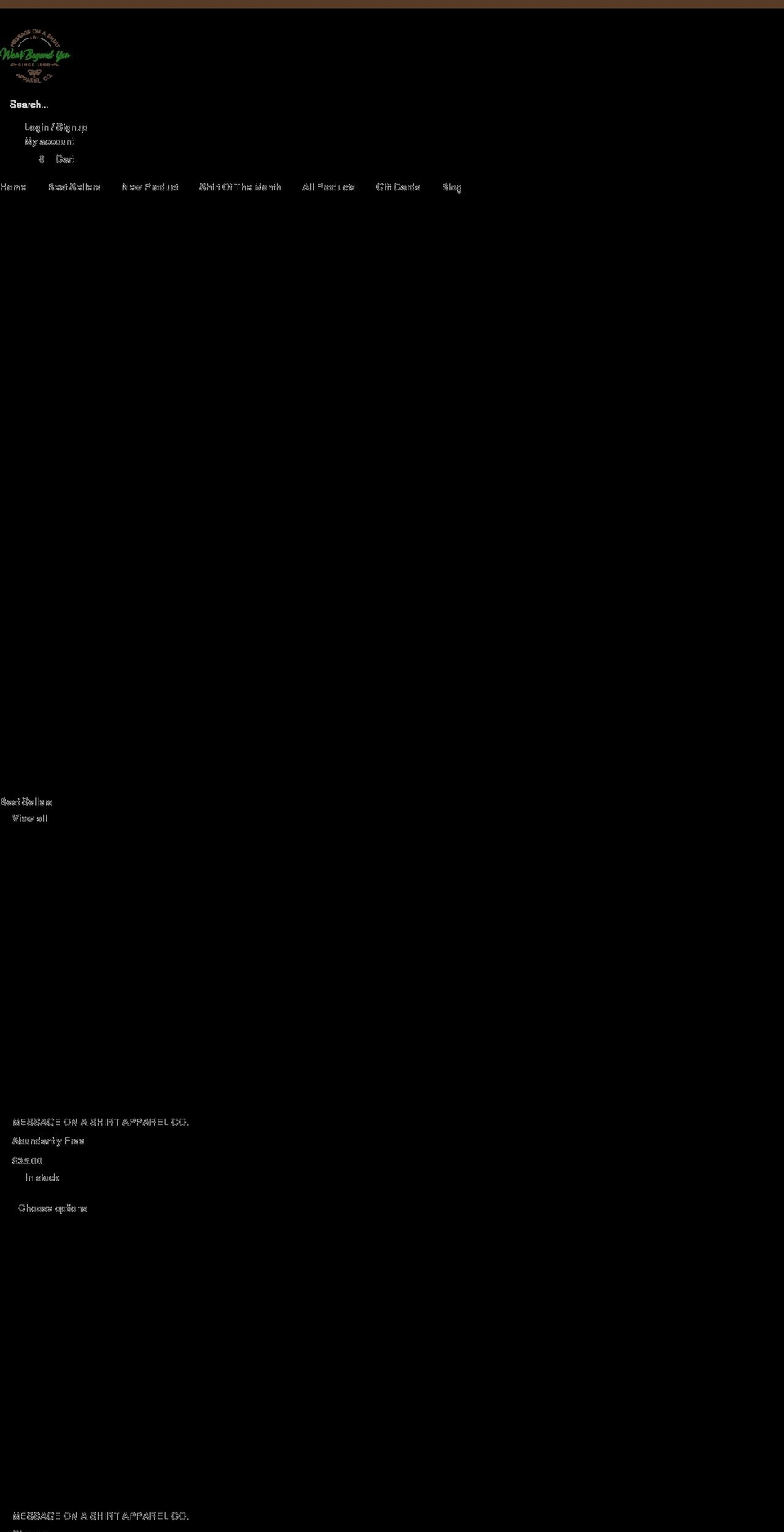 messageonashirt.com shopify website screenshot