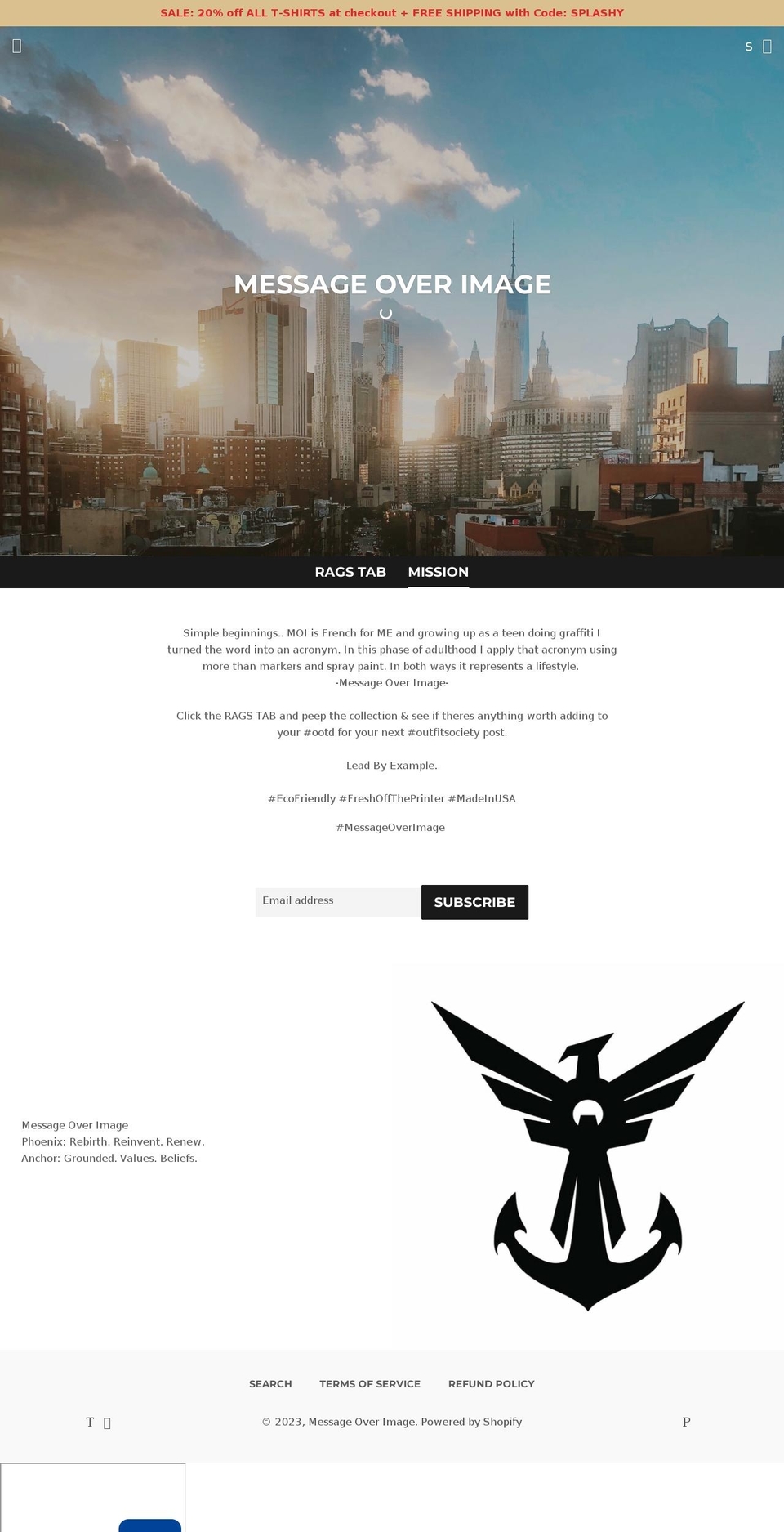 messageoverimage.com shopify website screenshot