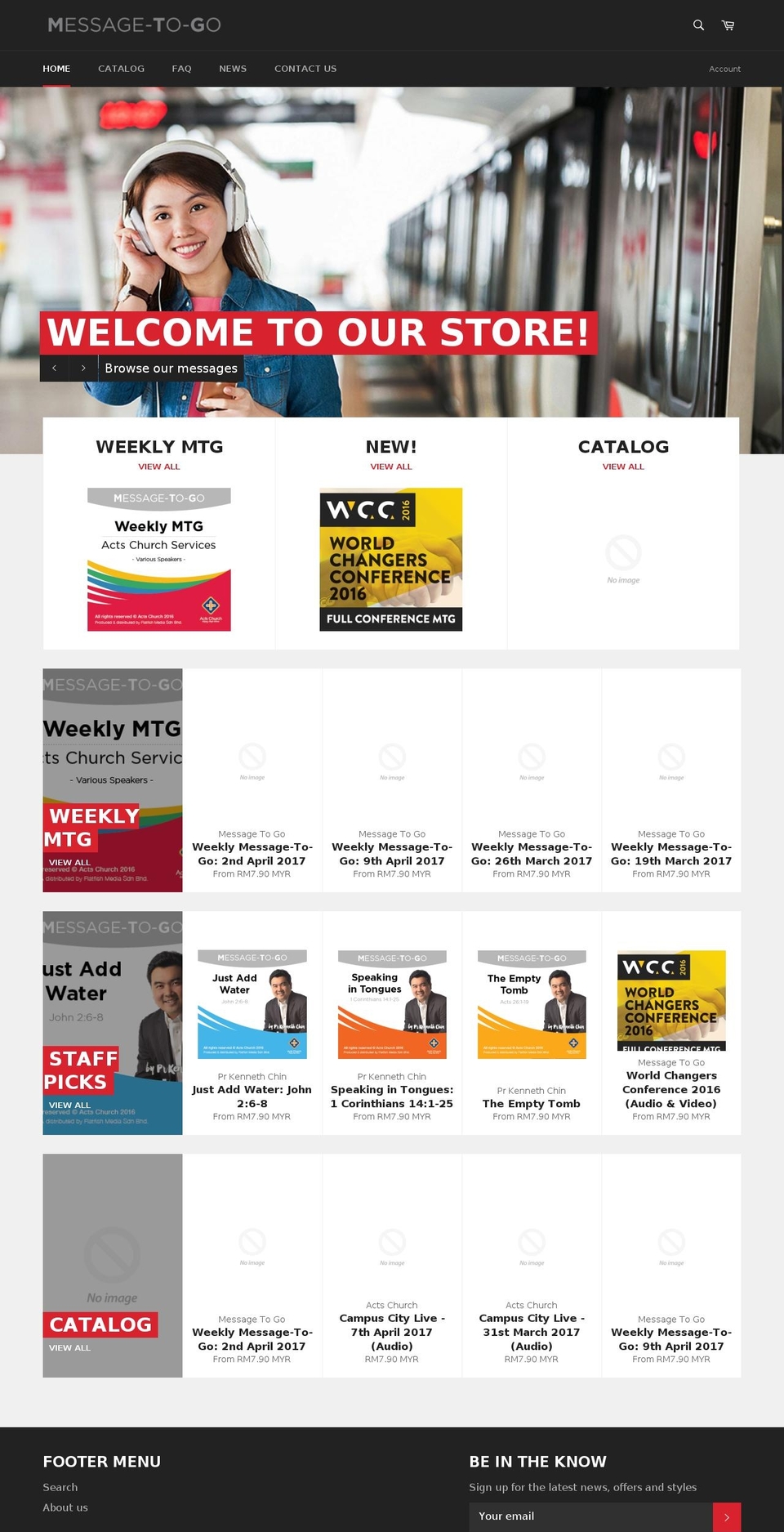 messagetogo.com shopify website screenshot