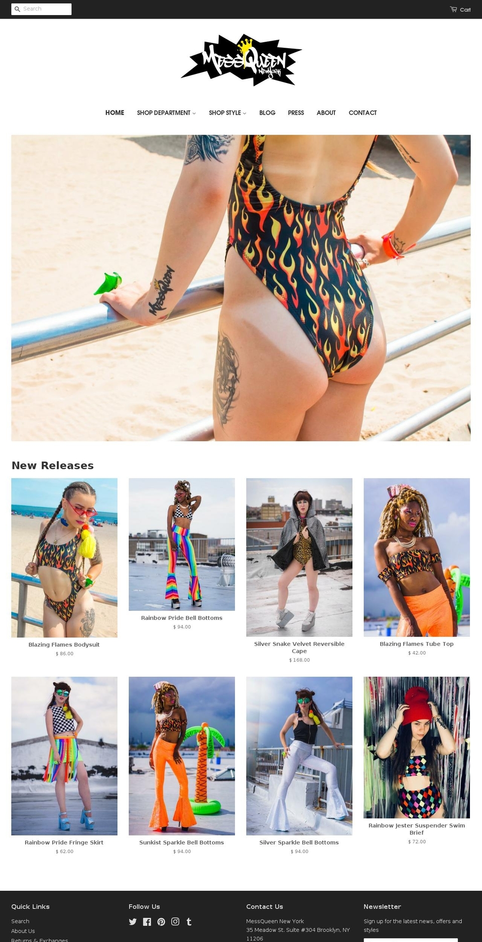 messqueennewyork.com shopify website screenshot