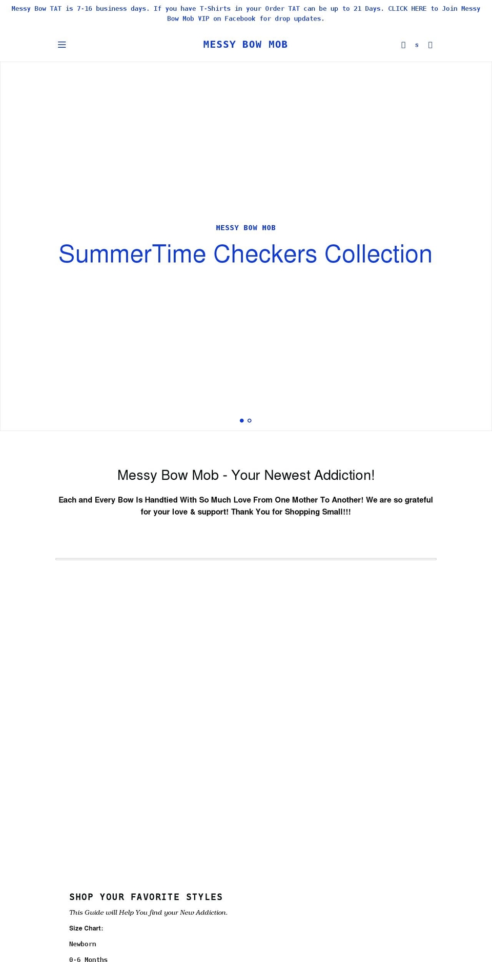 messybowmob.com shopify website screenshot