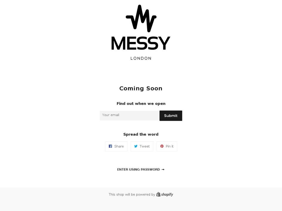 messylondon.com shopify website screenshot