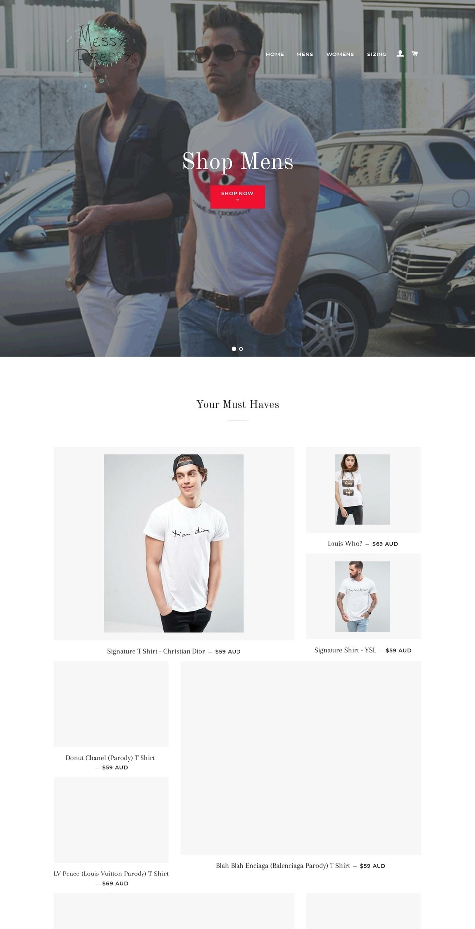 messypreppy.com — Shopify storefront screenshot