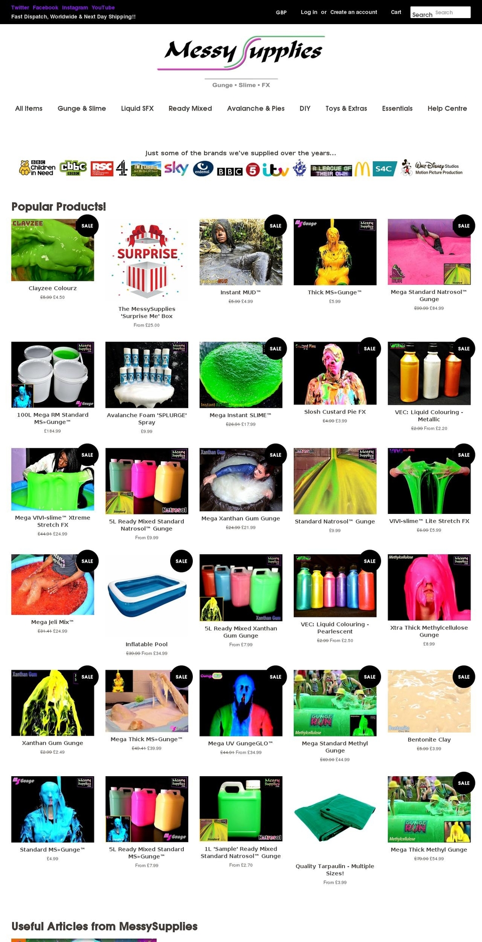 messysupplies.com shopify website screenshot
