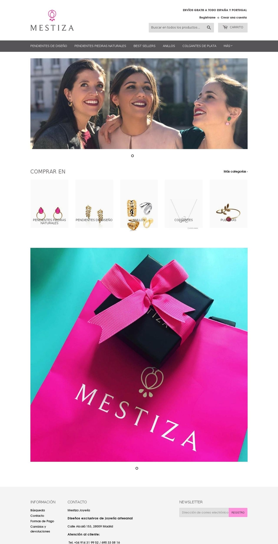 mestizajoyeria.com shopify website screenshot