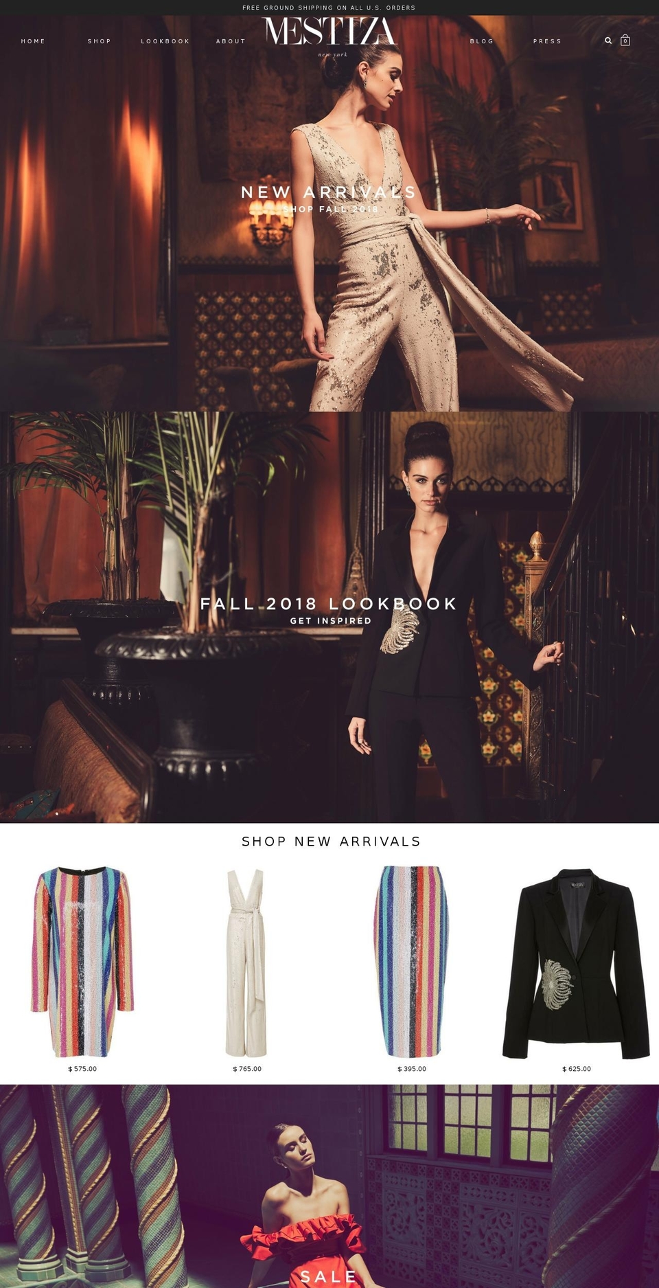 mestizanyc.com — Shopify storefront screenshot