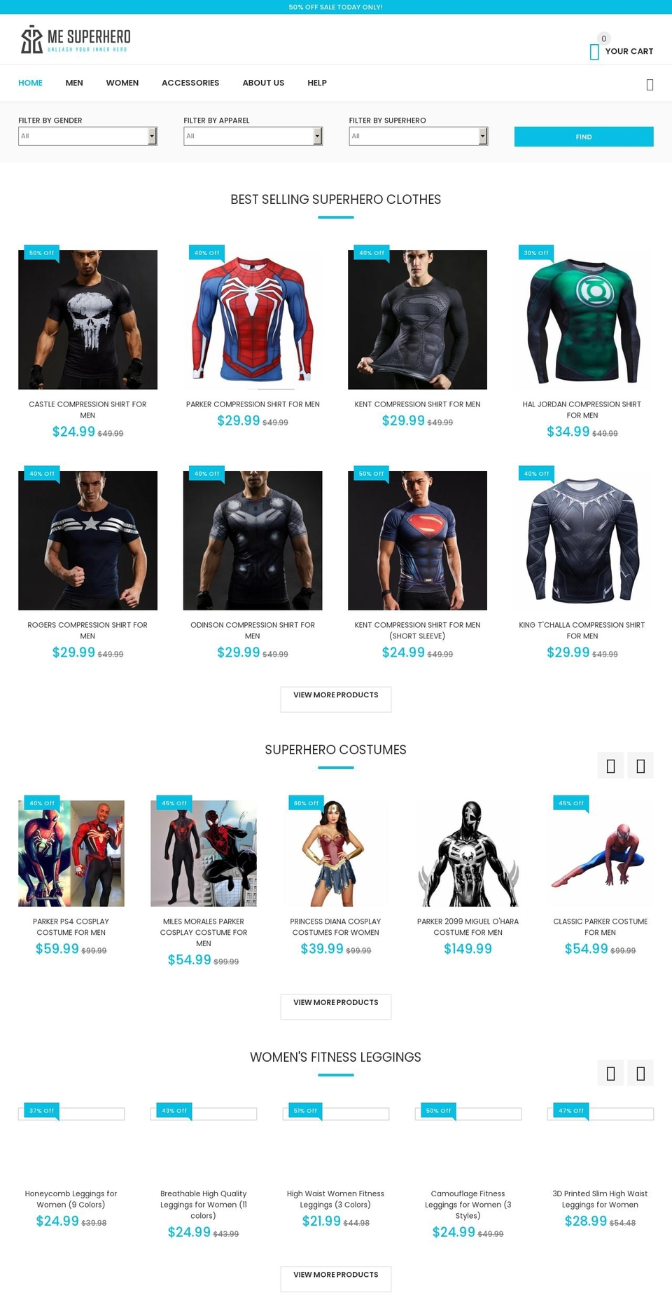 mesuperhero.com shopify website screenshot
