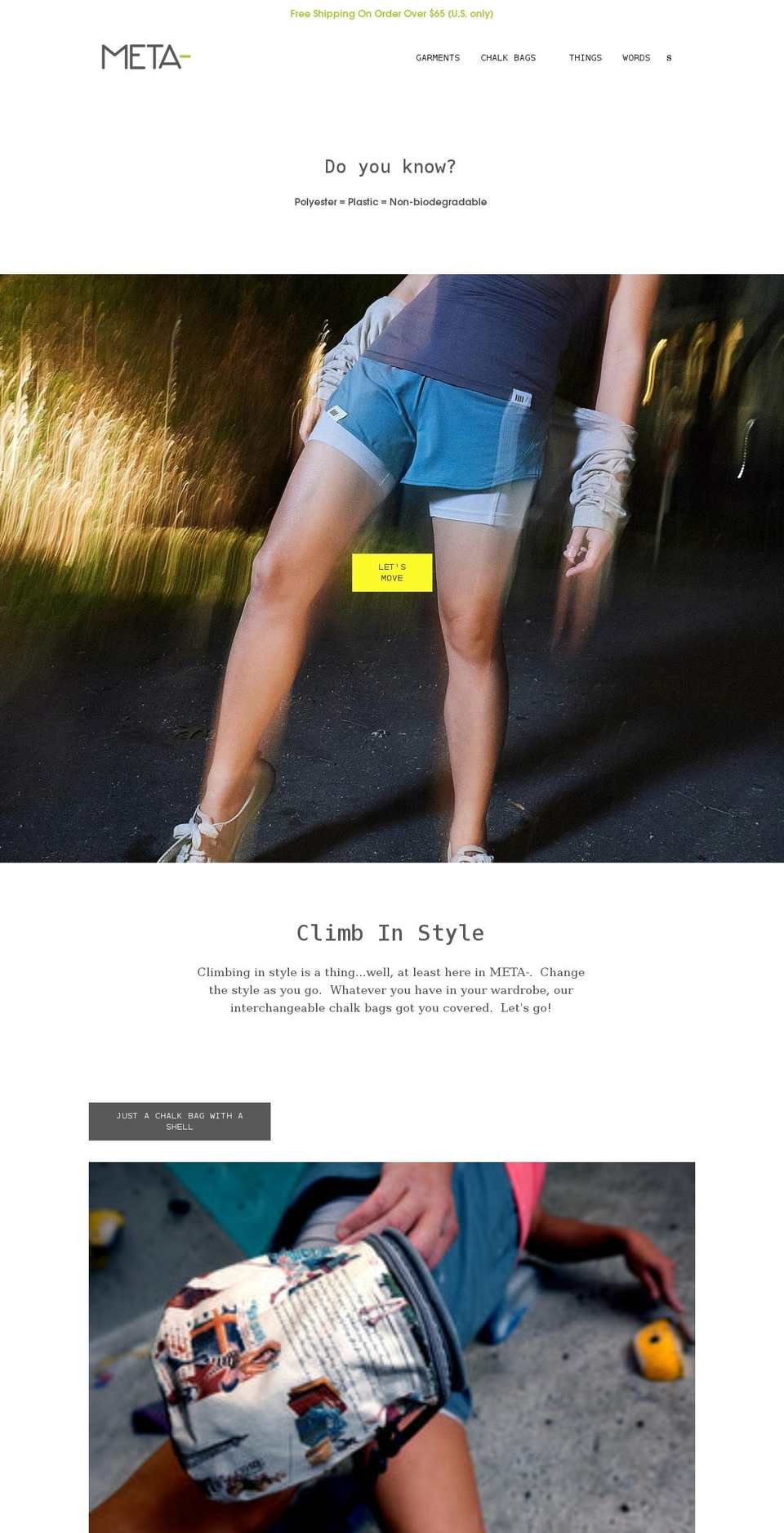 meta-climbing.com shopify website screenshot