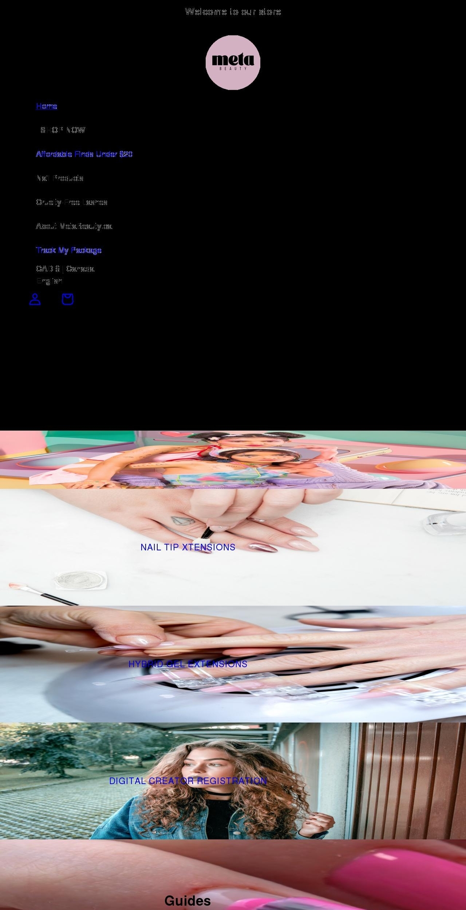 metabeauty.ca shopify website screenshot