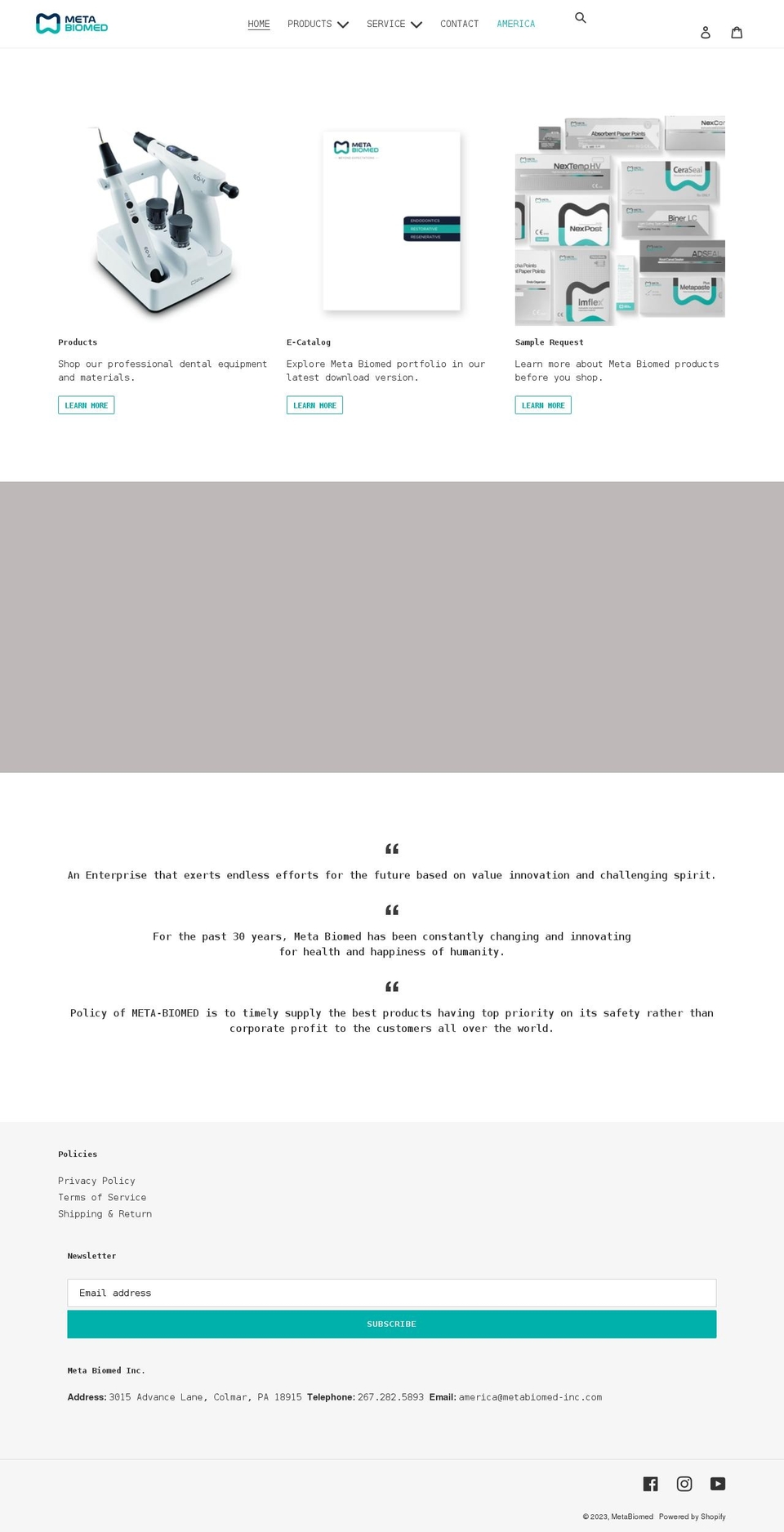 metabiomedshop.com shopify website screenshot