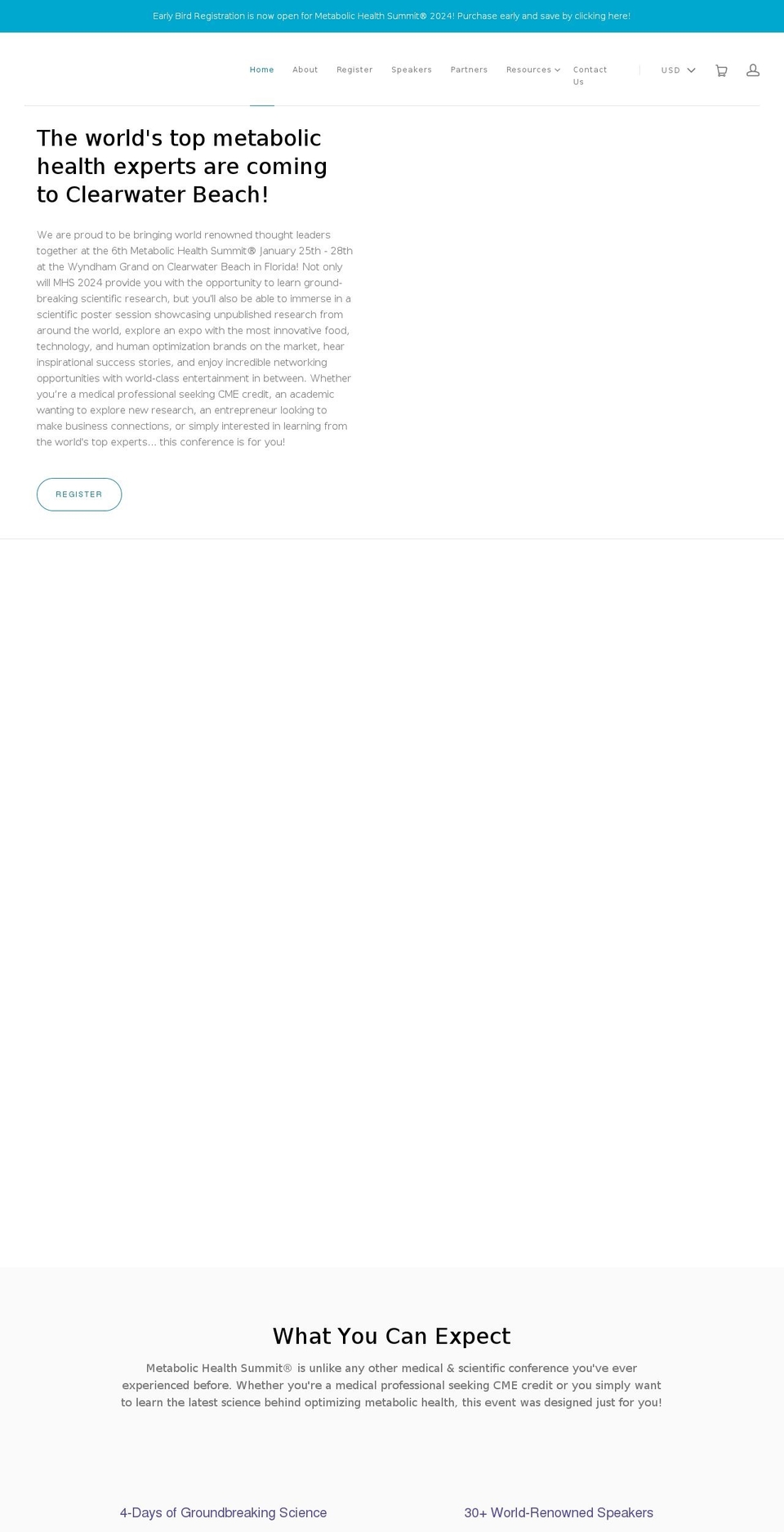 metabolichealthsummit.com — Shopify storefront screenshot