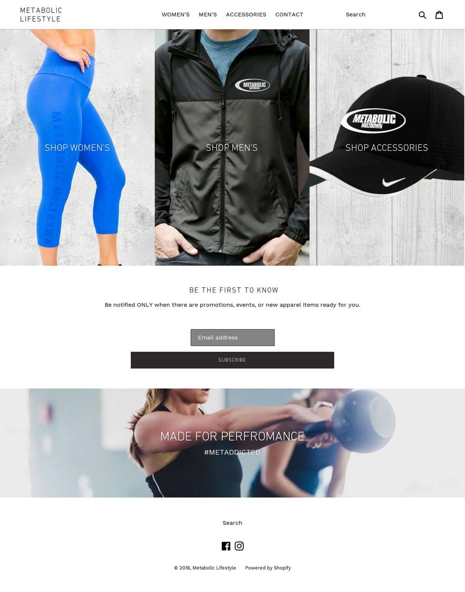metaboliclifestyle.com — Shopify storefront screenshot