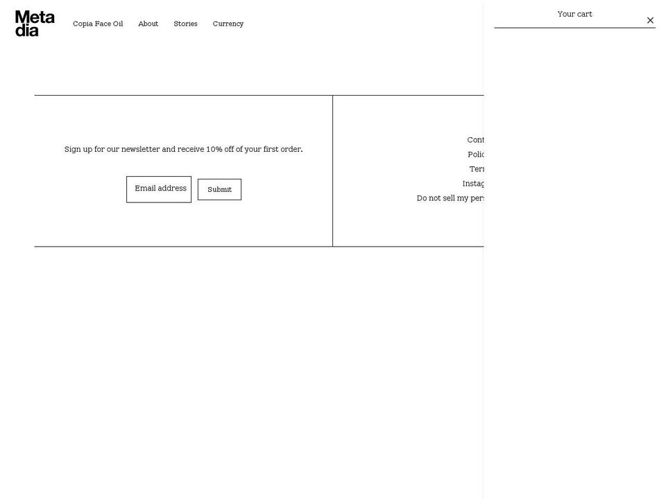 metadiastudio.com shopify website screenshot