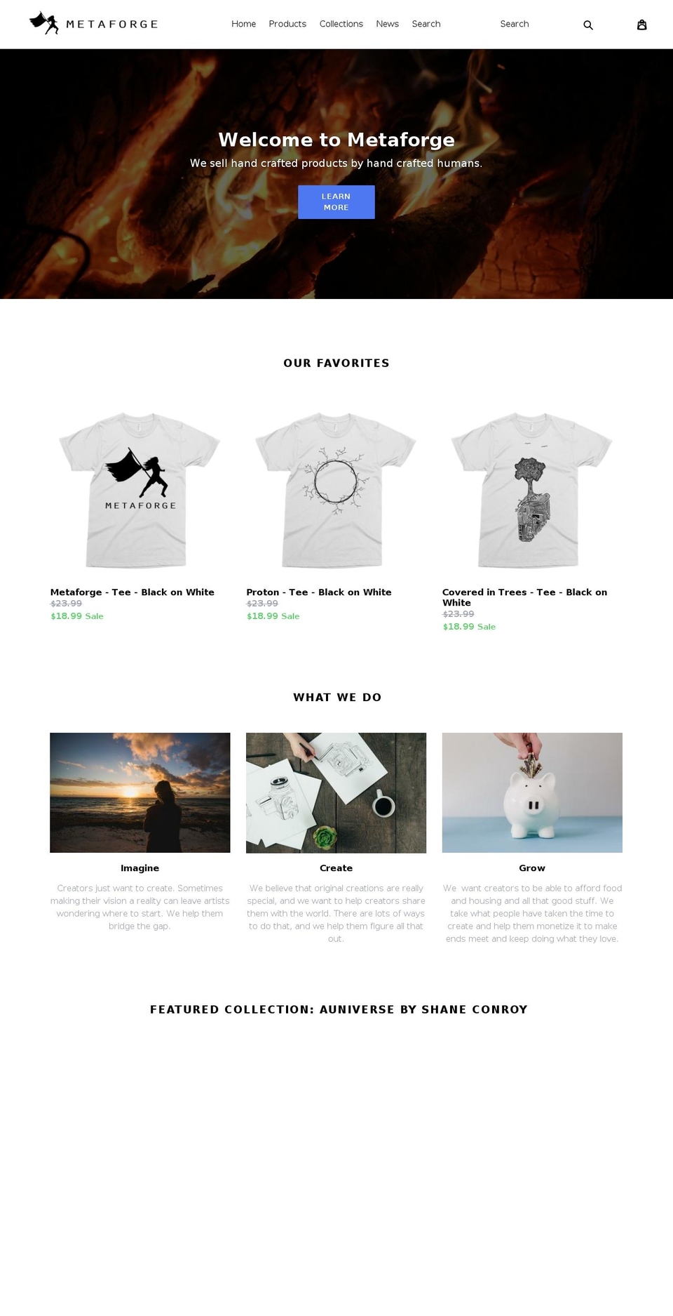 metaforged.com — Shopify storefront screenshot