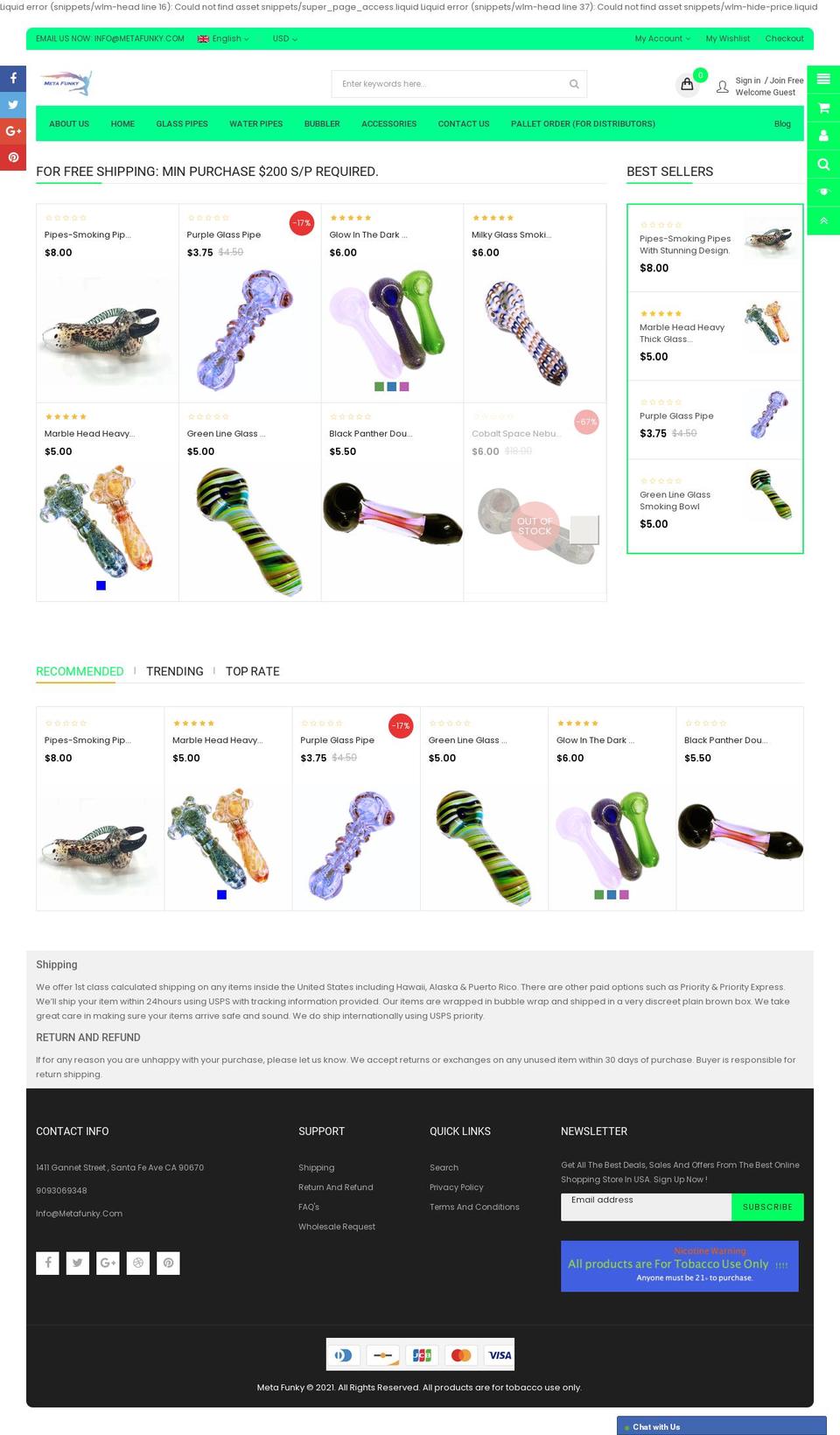 metafunky.com — Shopify storefront screenshot